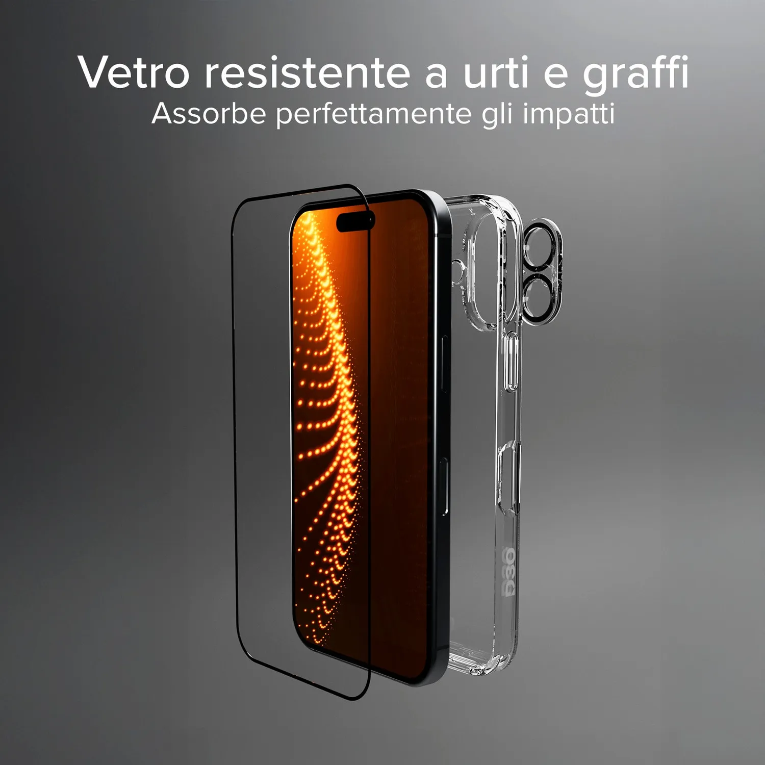 SBS D3O iPhone 16 Schutz-Set Hülle + Glas transparent