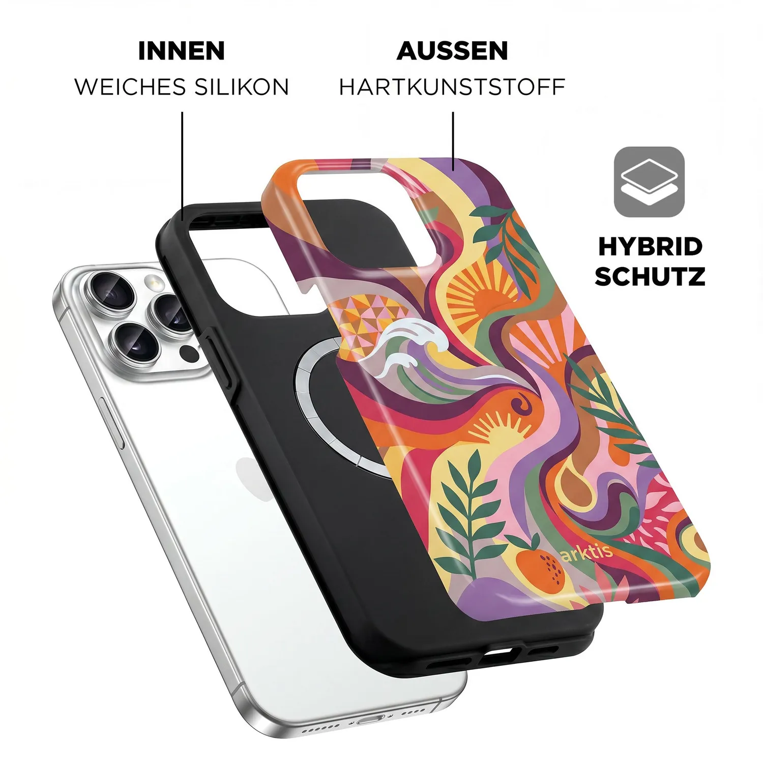 arktis Summer iPhone 15 Pro Max Hülle mit Print MagSafe