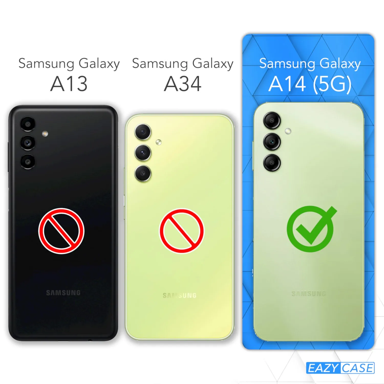 EAZY CASE Galaxy A14 5G Klapphülle Schwarz Book Standfunktion