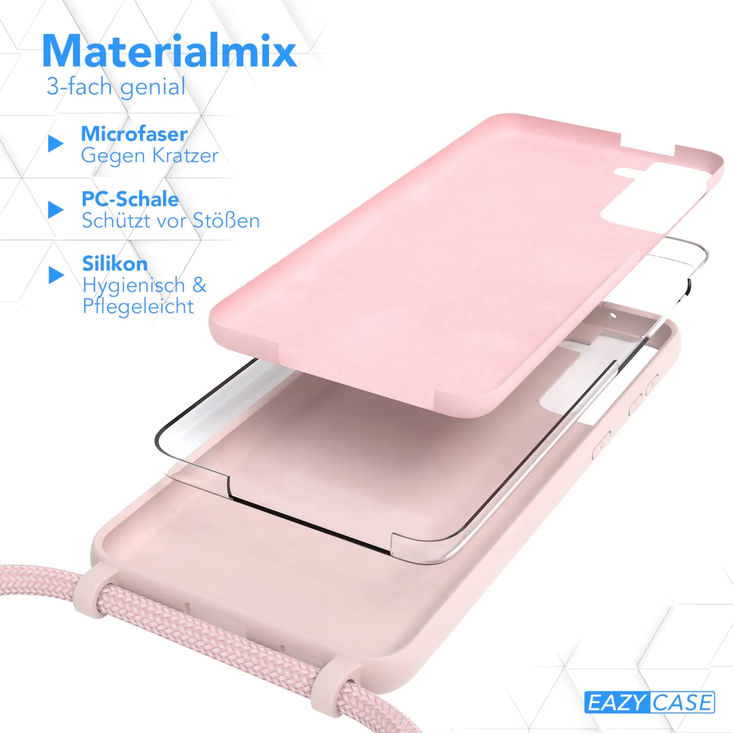 EAZY CASE Silikon Handykette Galaxy S21 Plus 5G Alt Rosa