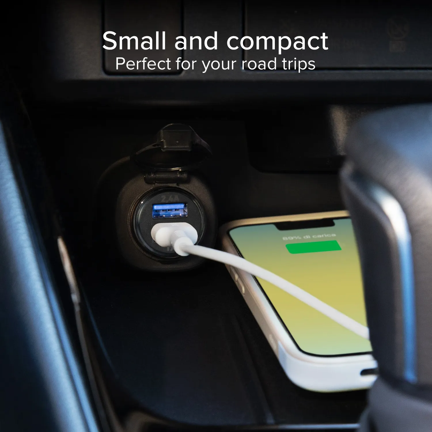 SBS 12 Watt Mini Autoladegerät Dual-USB 2-Port schwarz