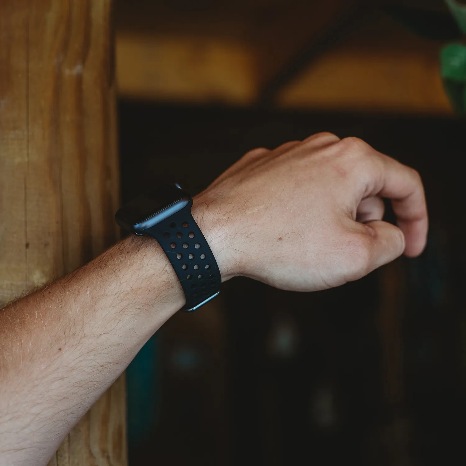 arktisband Nova Apple Watch Armband Silikon schwarz 44mm