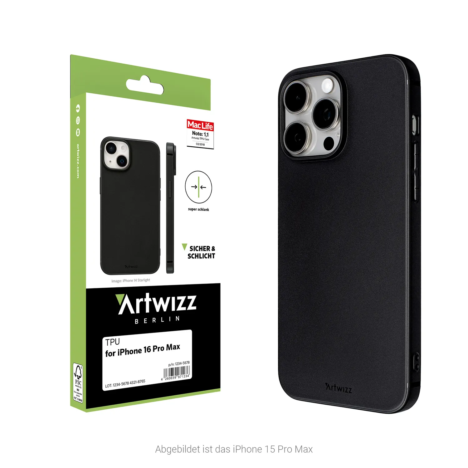 Artwizz TPU Case iPhone 16 Pro Max Hülle schlank klar