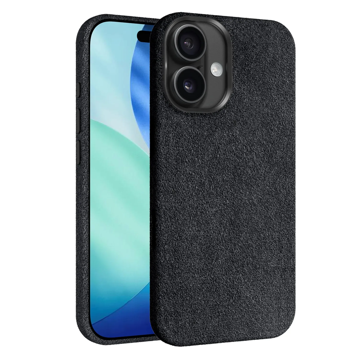 arktis iPhone 17 Alcantara Hülle Warmbraun weich