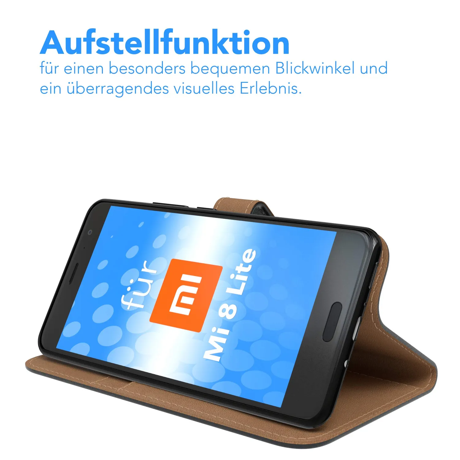 EAZY CASE Xiaomi Mi 8 Lite Bookstyle Tasche Schwarz