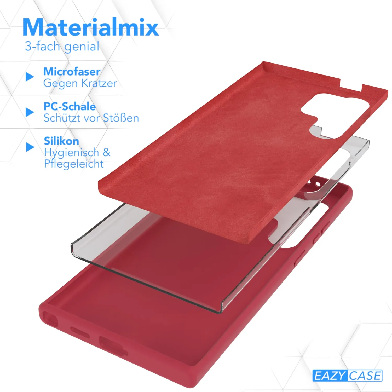 EAZY CASE Premium Silikon Galaxy S24 Ultra Handyhülle Beere matt