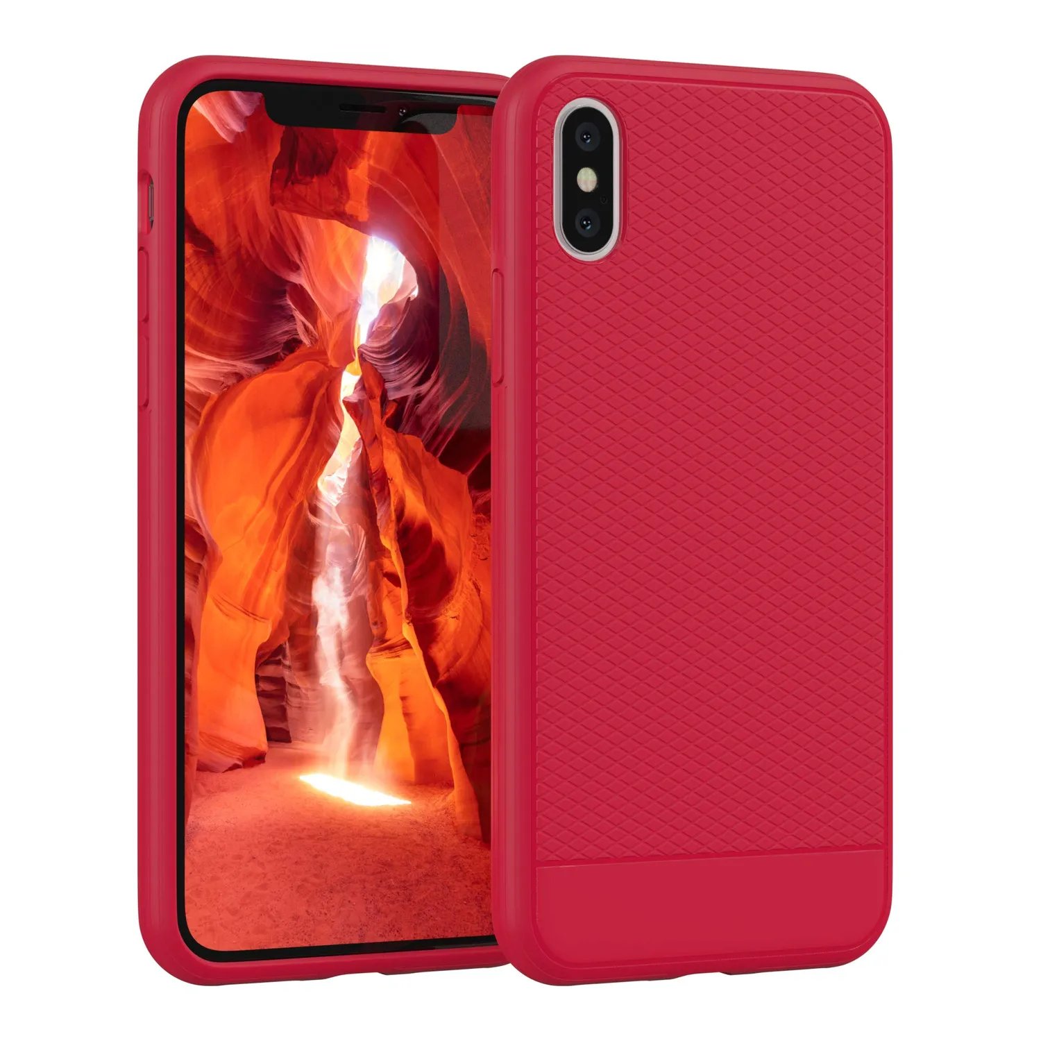 EAZY CASE Silikonhülle iPhone X/XS Dunkelblau strukturiert