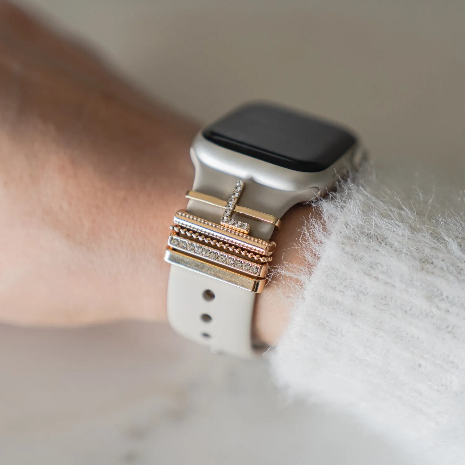 arktisband Apple Watch Charm Buchstabe L Gold Edelstahl