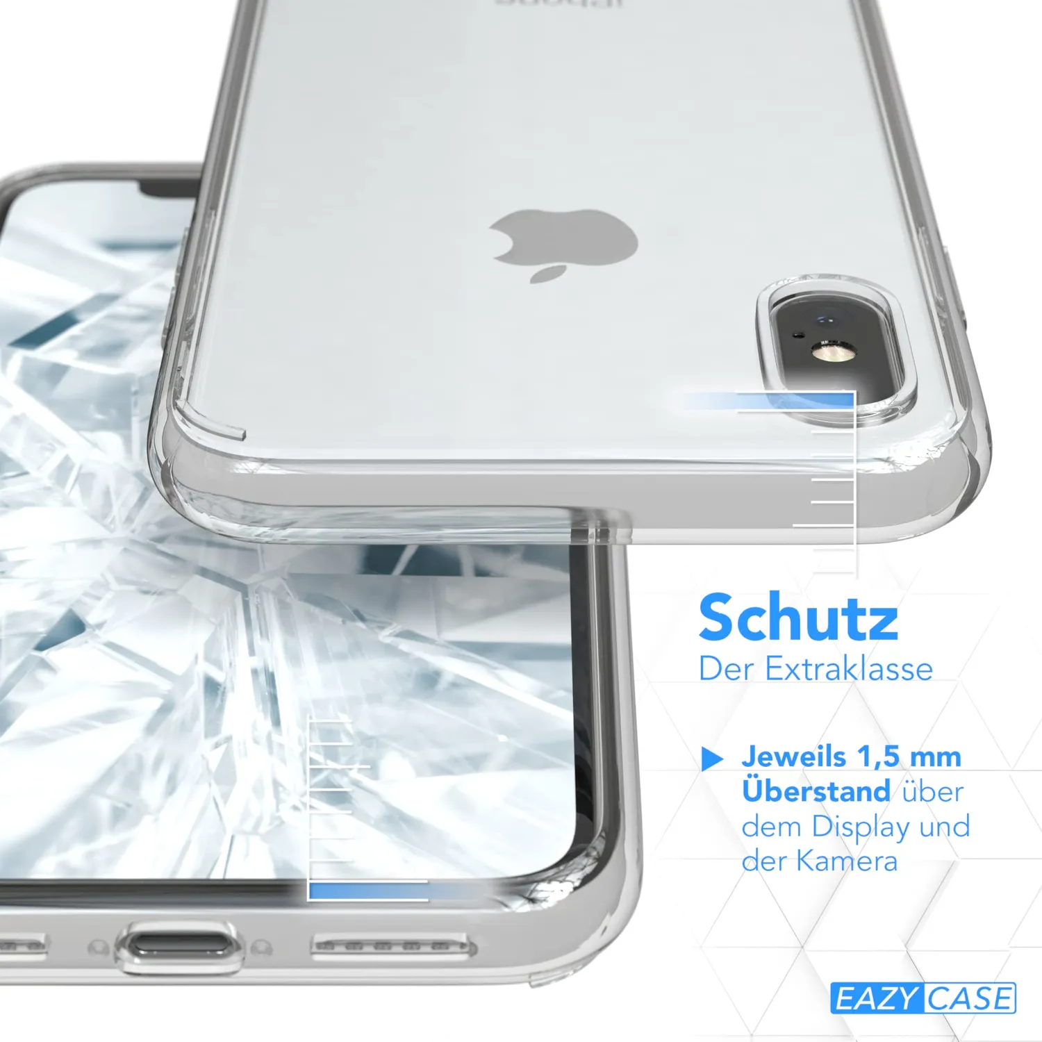 EAZY CASE iPhone XS Max Silikonhülle Transparent Crystal