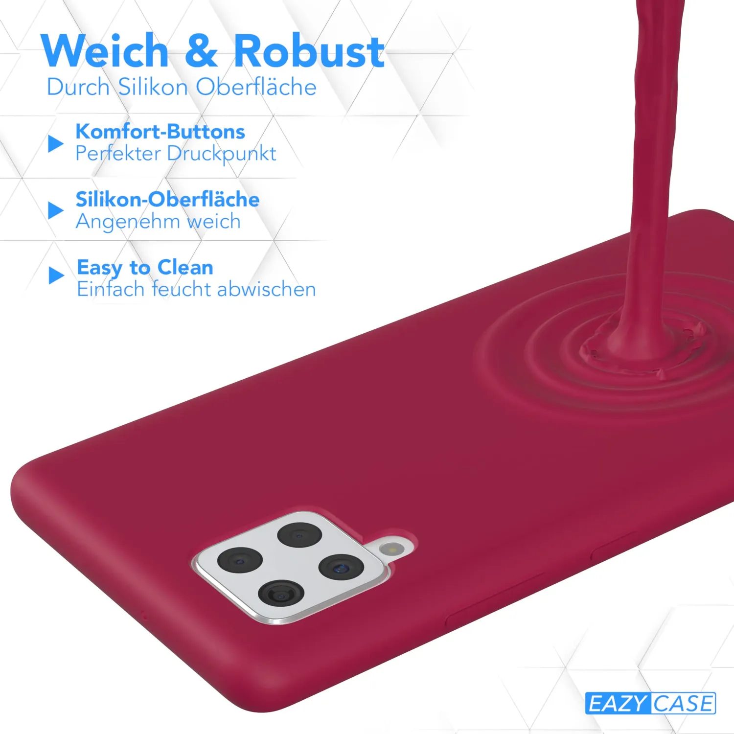EAZY CASE Premium Galaxy A42 5G Silikonhülle Beere matt