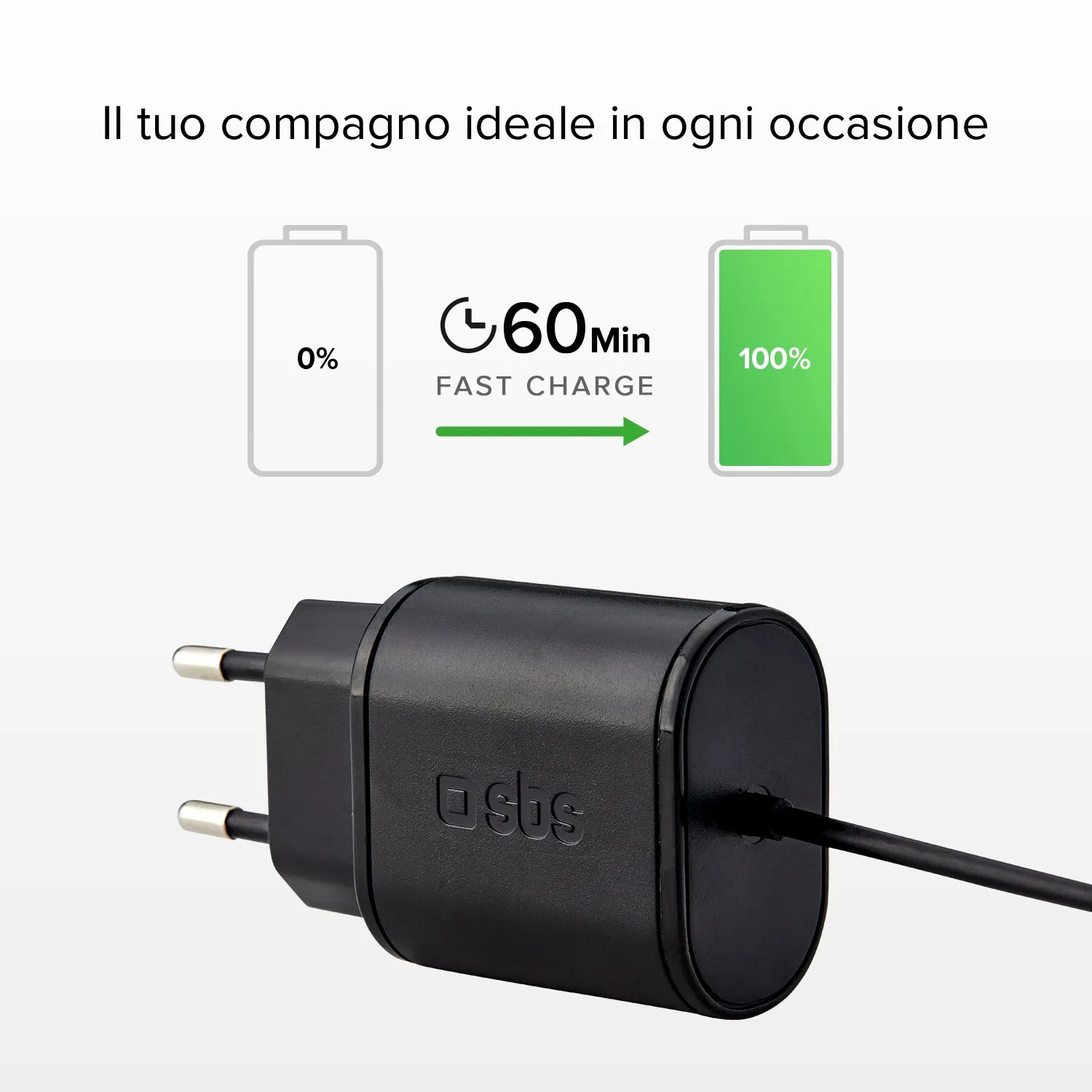 SBS 10W Reise-Ladegerät USB-C Schnellladung