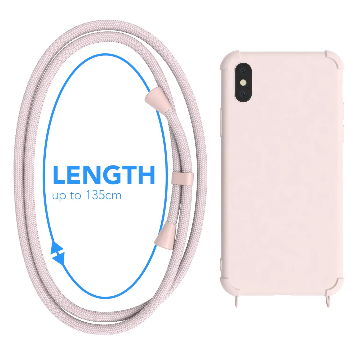 EAZY CASE iPhone XS Max Handykette Altrosa mit Band
