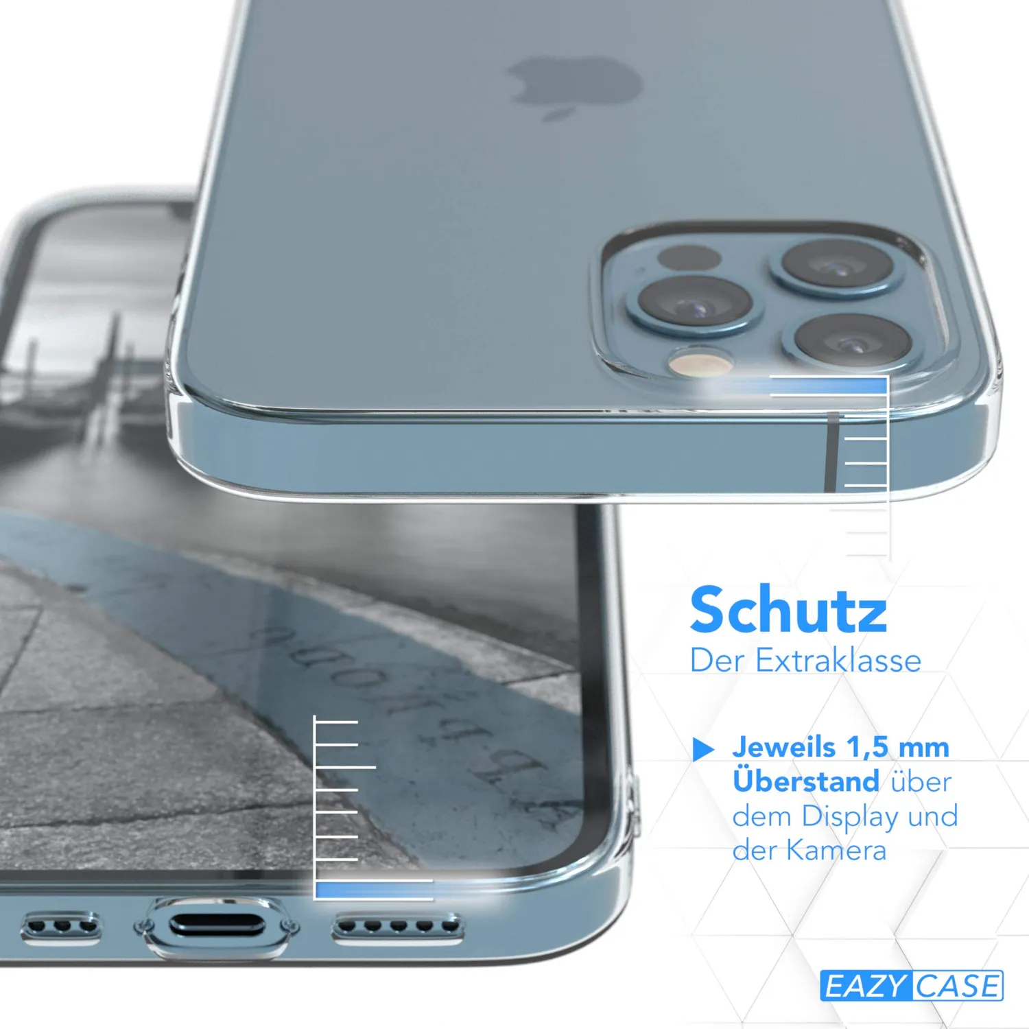EAZY CASE Slim iPhone 12 / 12 Pro Silikonhülle Clear dünn