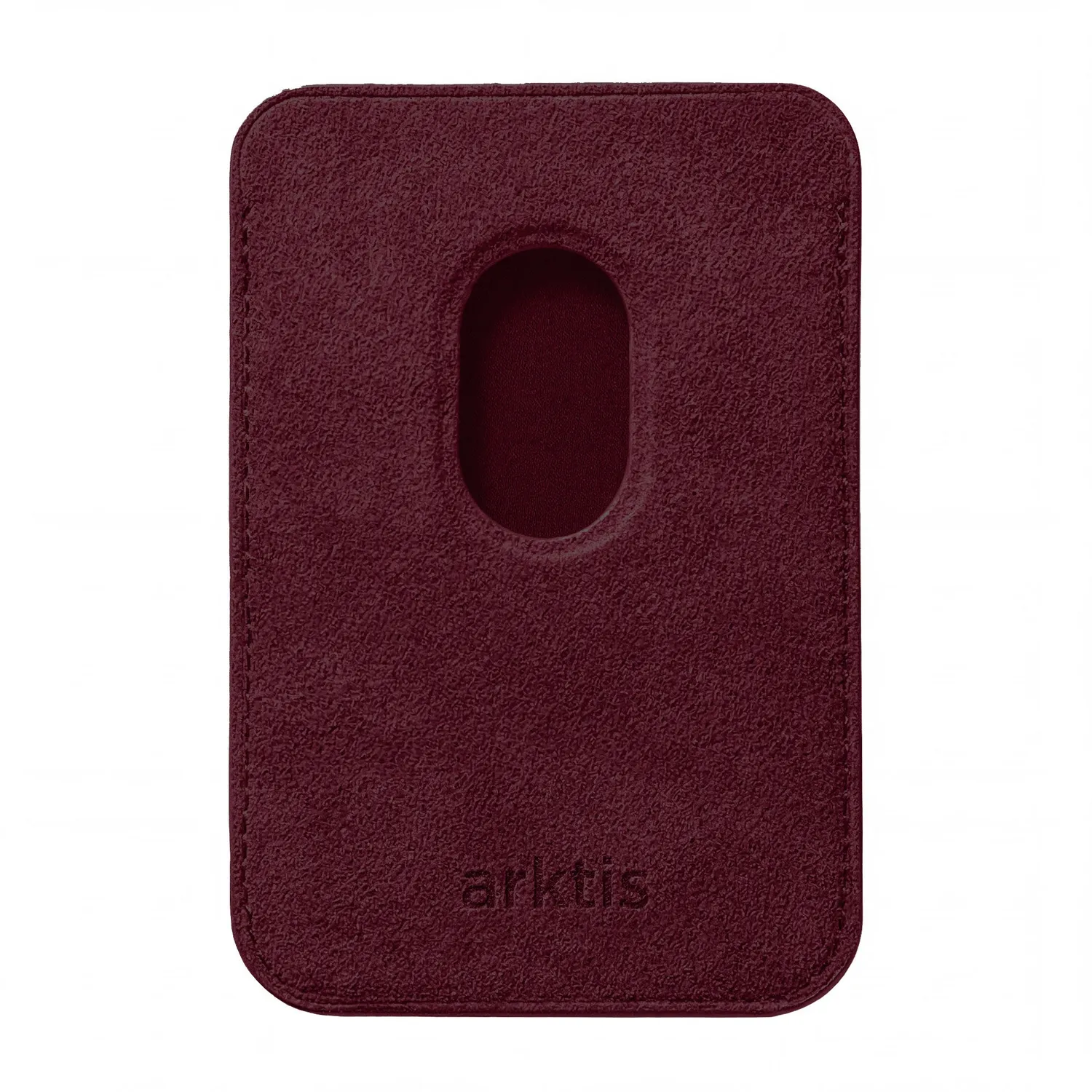 arktis iPhone MagSafe Kartenhalter Alcantara Burgunder 4 Karten