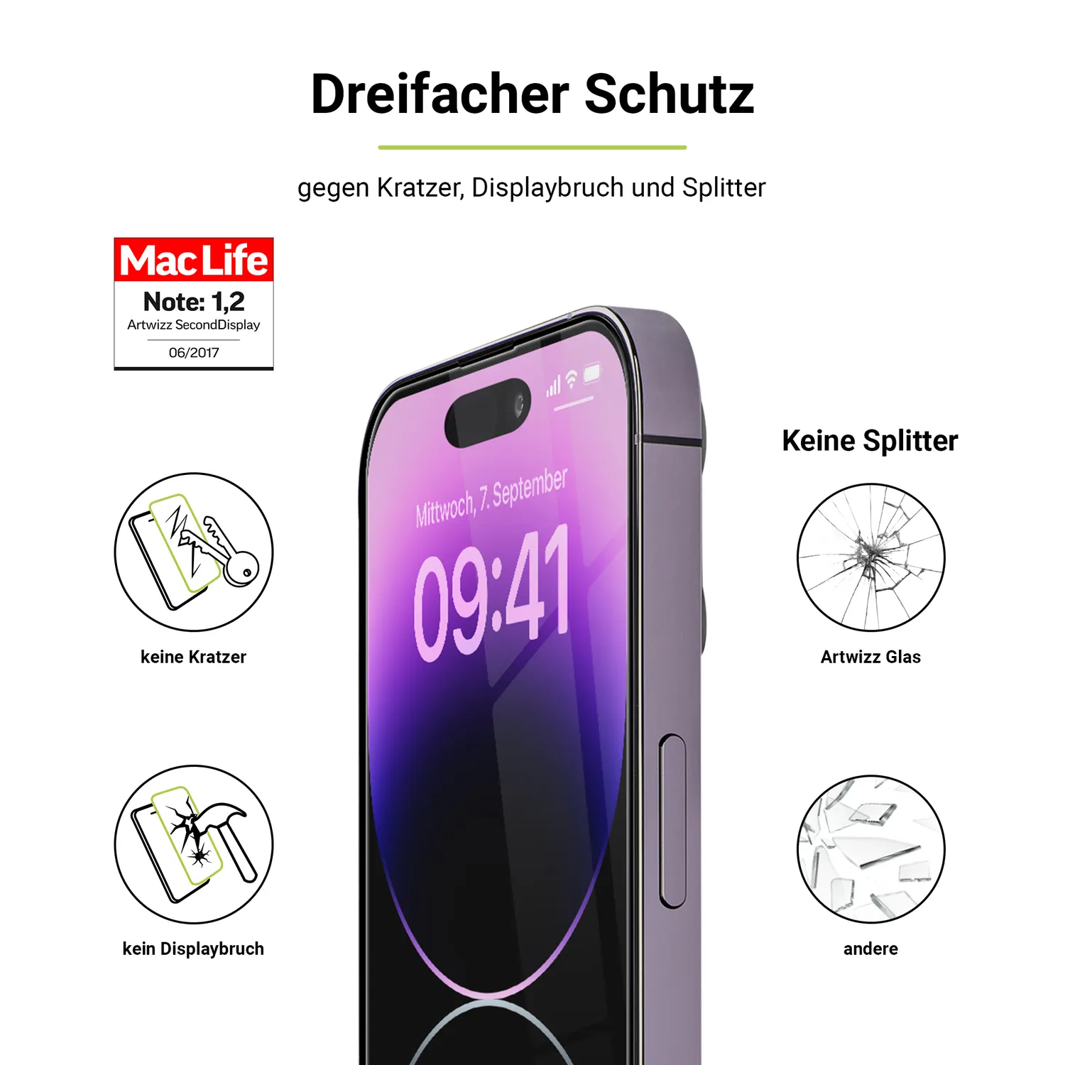 Artwizz SecondDisplay Panzerglas iPhone 14 Pro