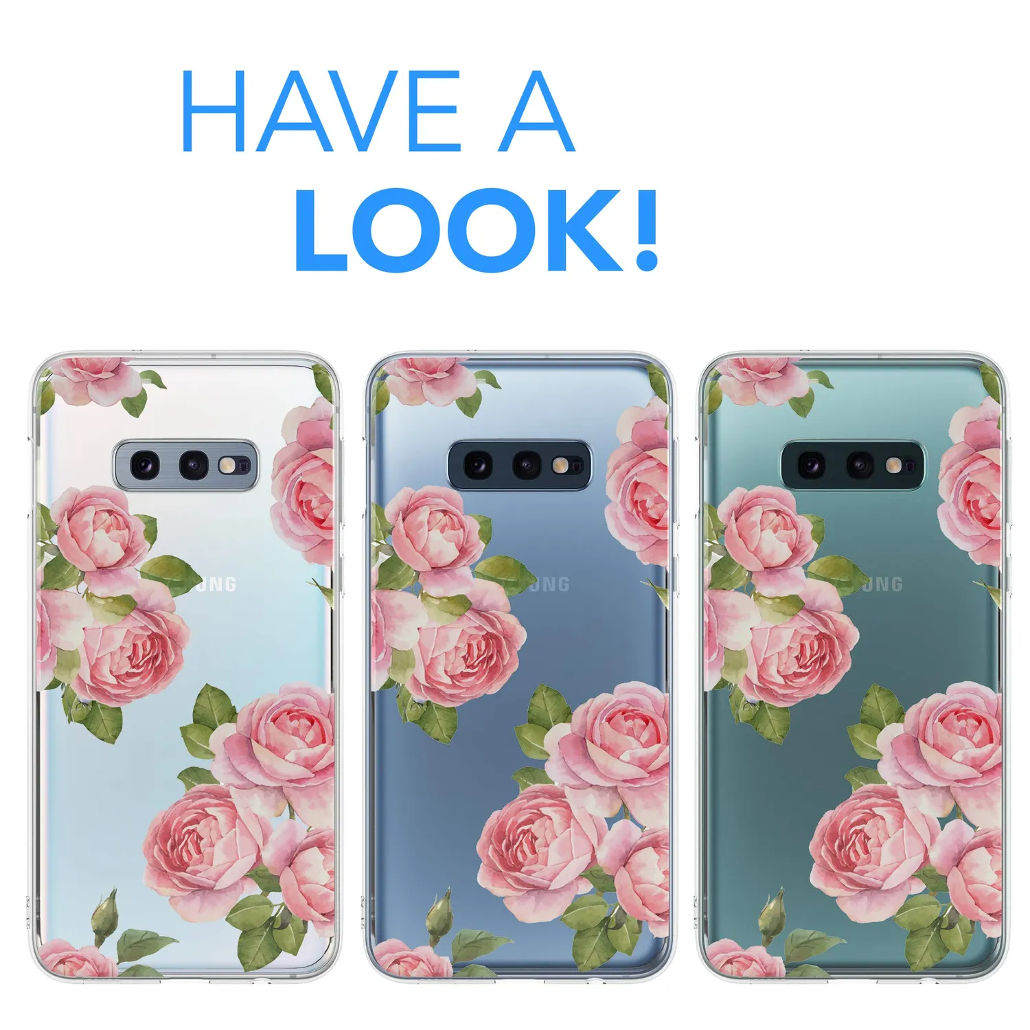 EAZY CASE Galaxy S10e Silikonhülle Transparent Rosen