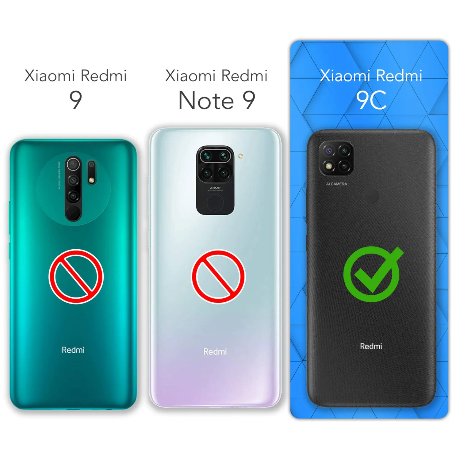 EAZY CASE Redmi 9C Klapphülle Book Schwarz mit Kartenfach