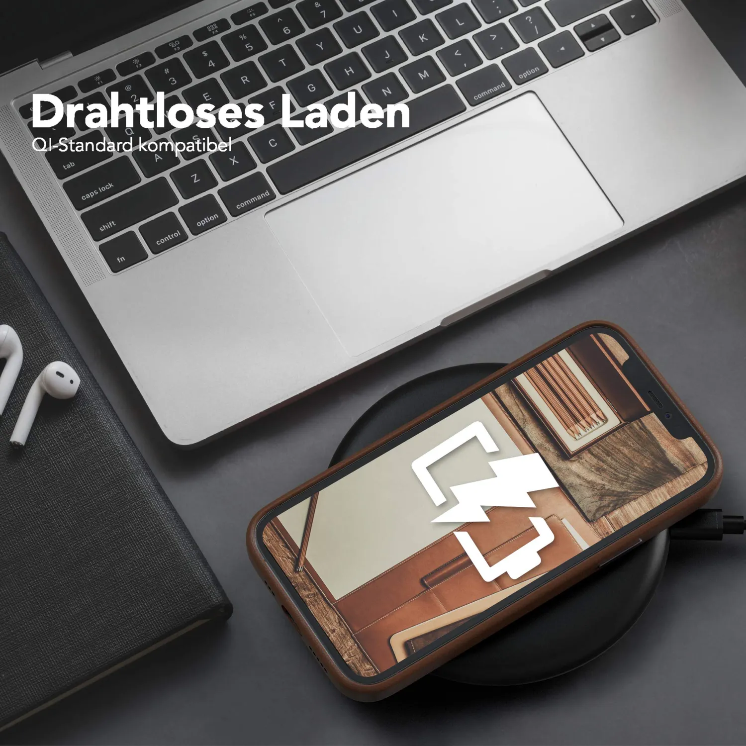 EAZY CASE iPhone 12 12 Pro Kunstlederhülle Braun