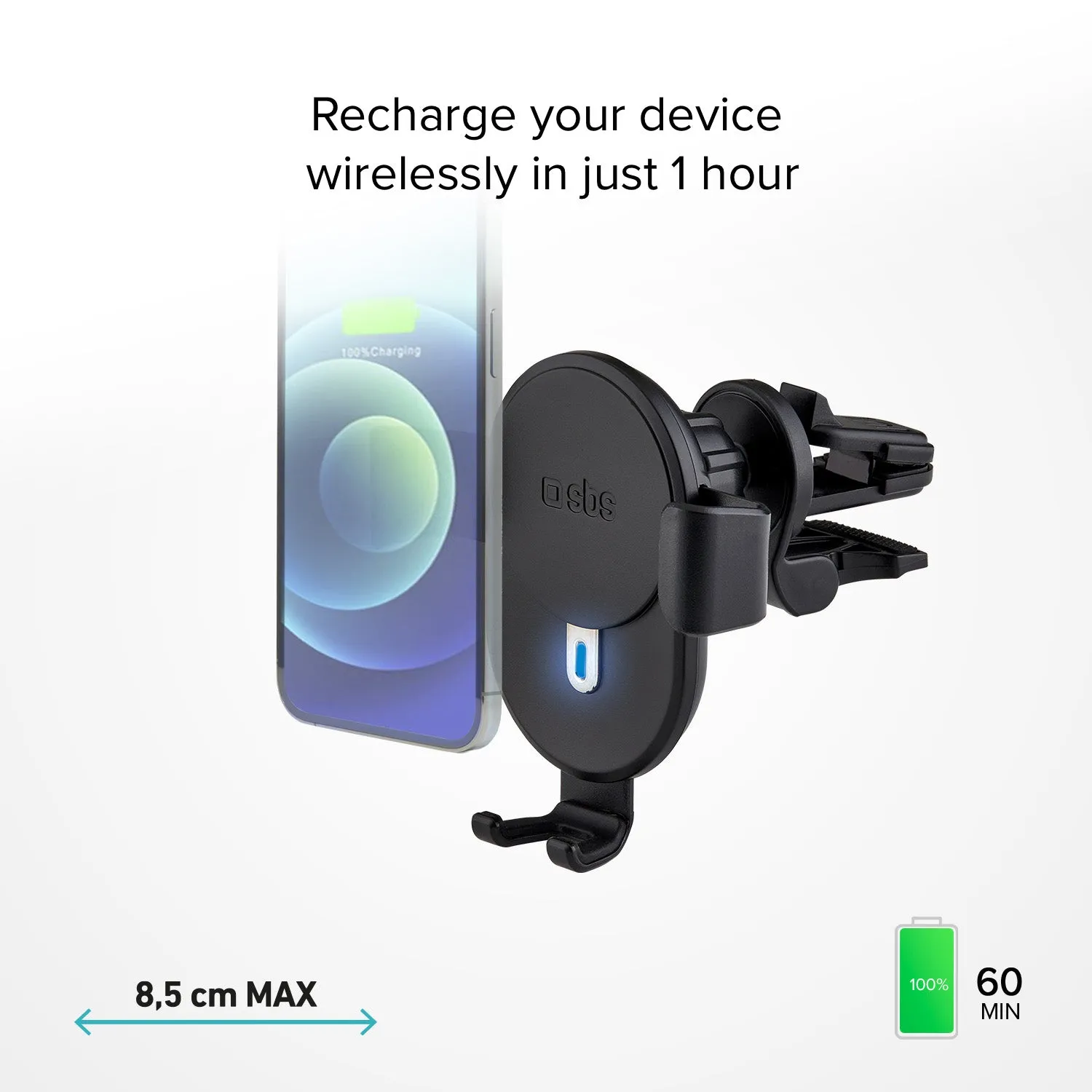 SBS Auto Handyhalterung Wireless Gravity Lüftung schwarz