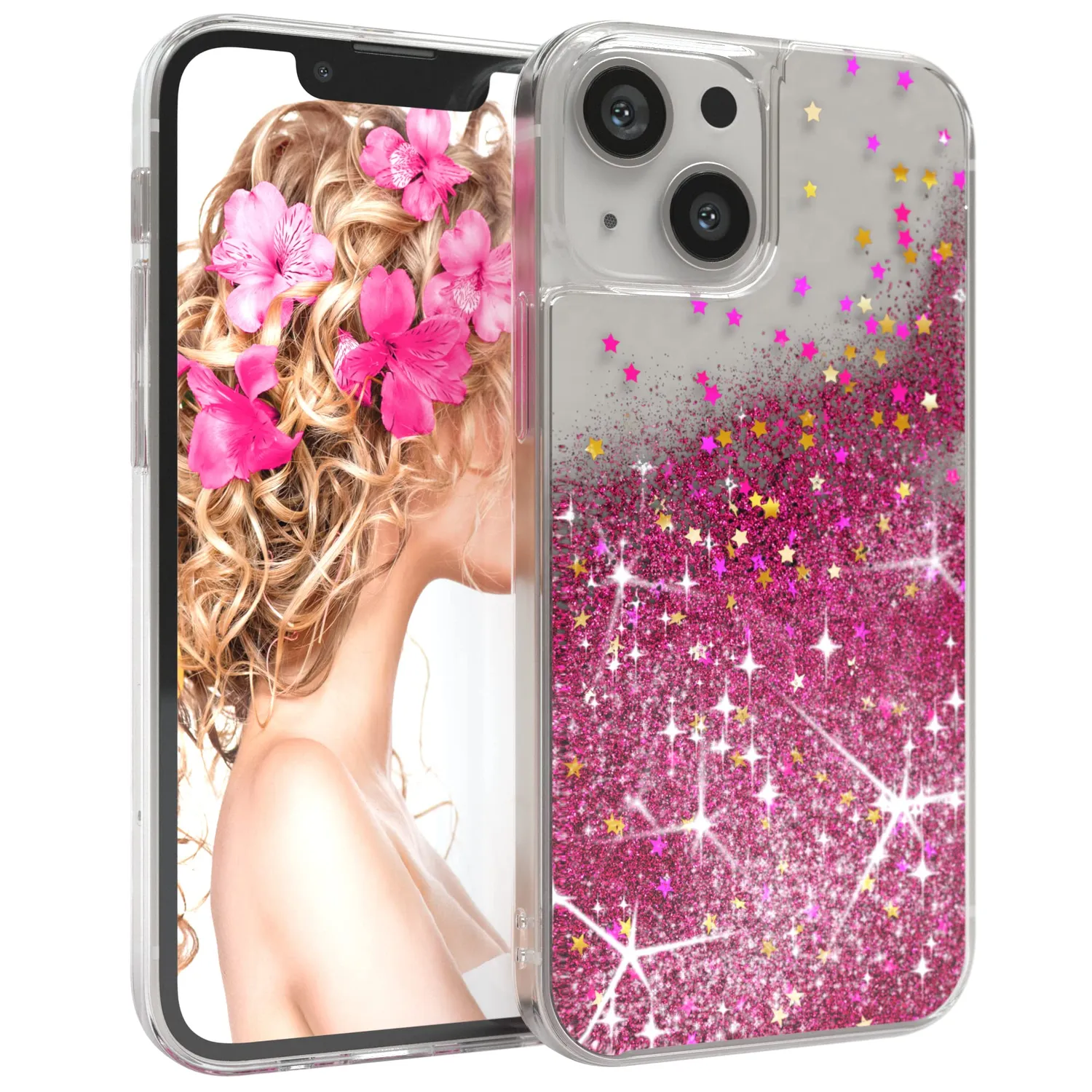 EAZY CASE iPhone 13 Mini Glitzerhülle Liquid Lila