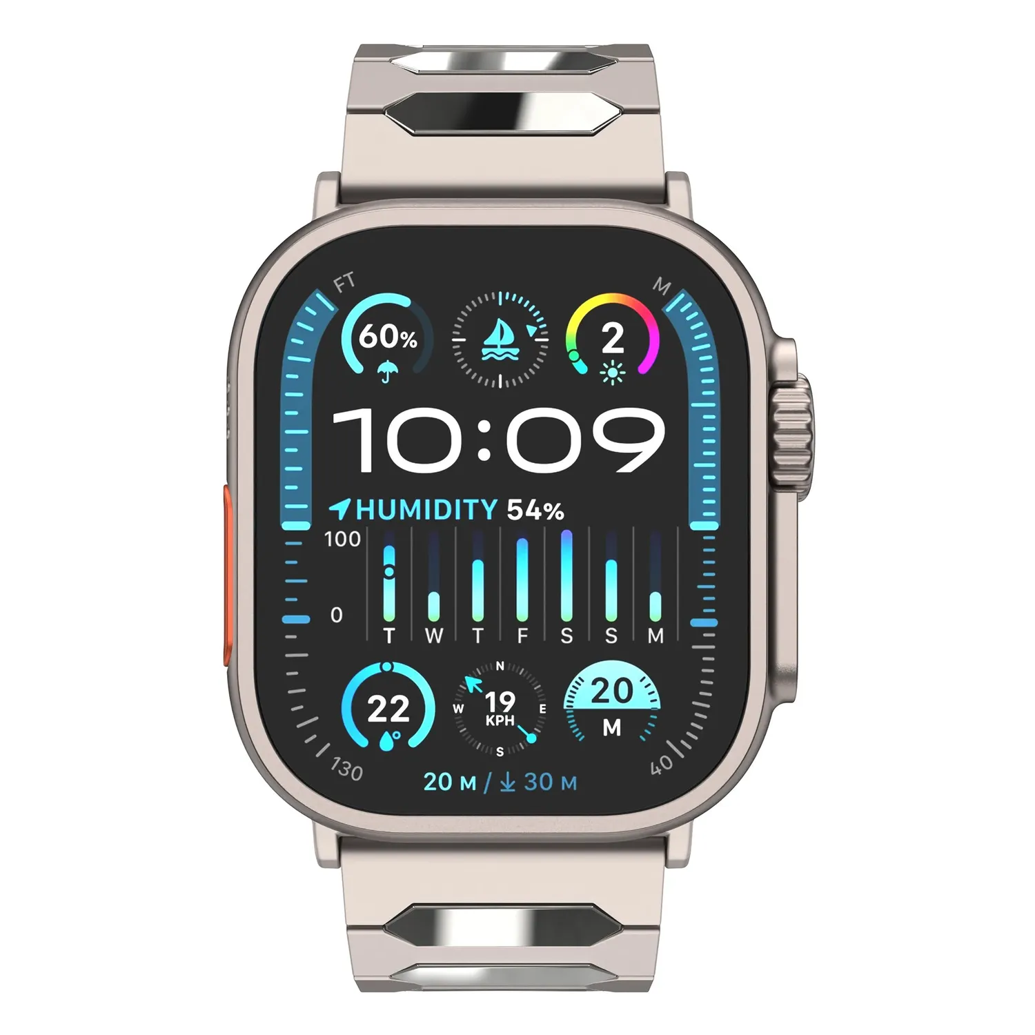 arktis Vectoron Titanarmband Apple Watch 49mm Schwarz kratzfest