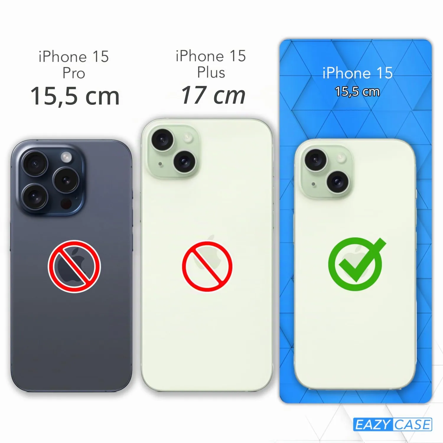 EAZY CASE iPhone 15 Silikonhülle Schwarz Matt 0,8 mm