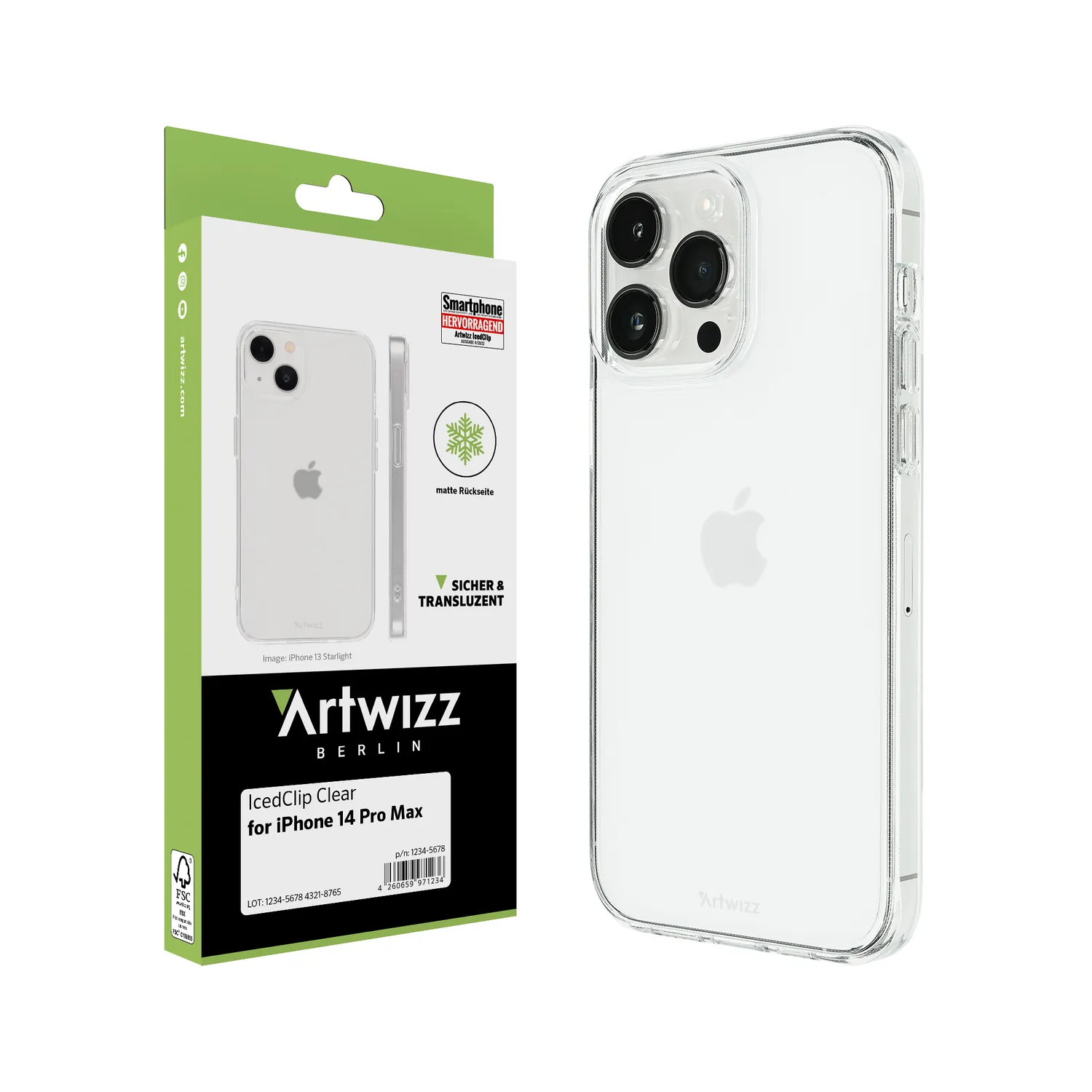 Artwizz IcedClip Clear iPhone 14 Pro Max Hülle transparent