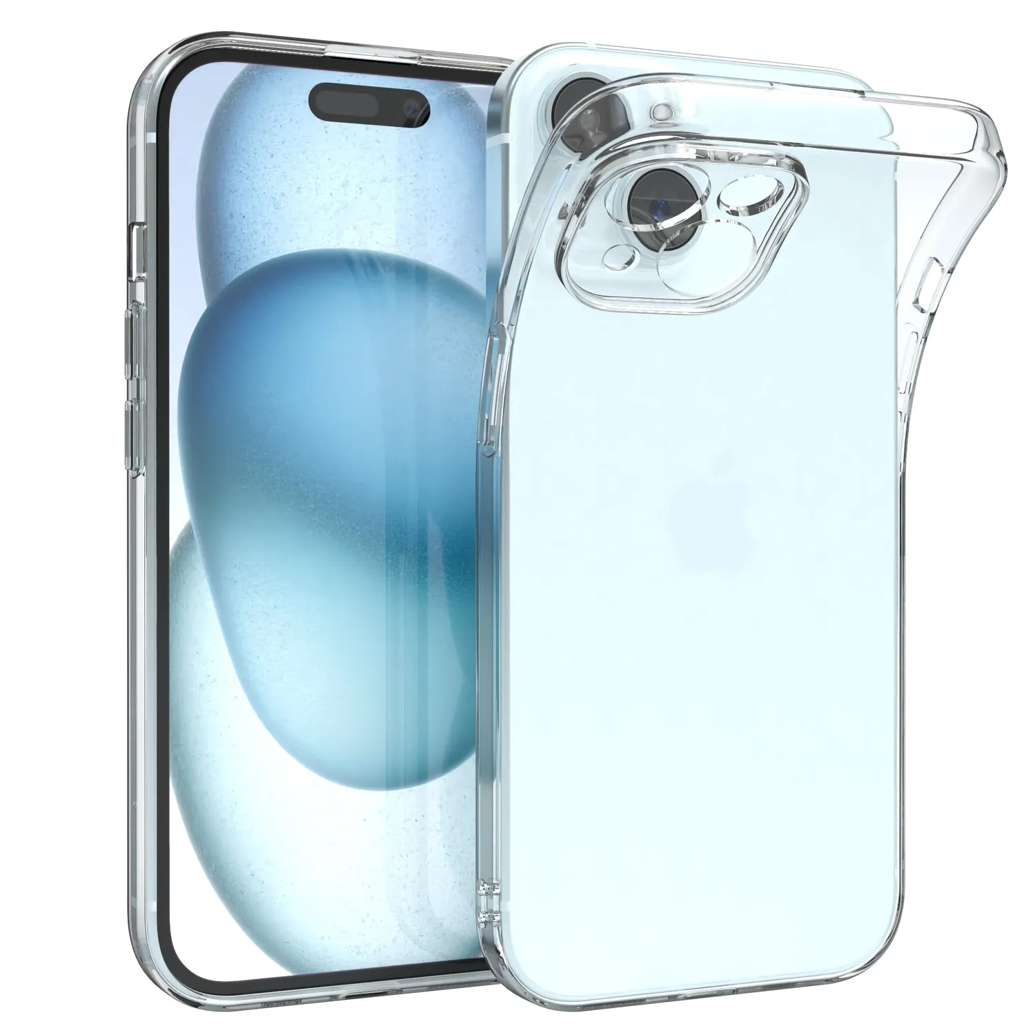EAZY CASE iPhone 15 Silikonhülle Schwarz Matt 0,8 mm