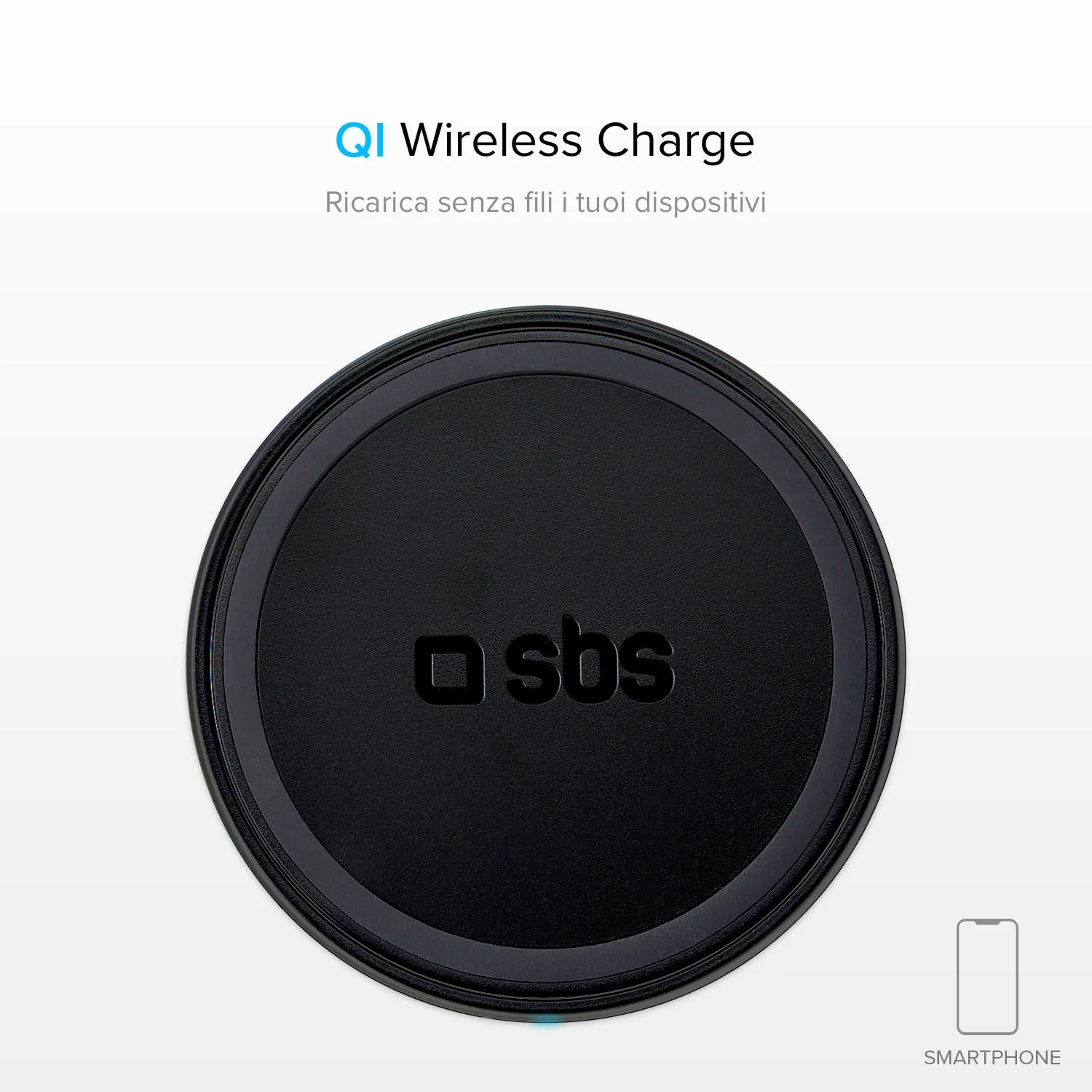 SBS Qi Wireless Charger Ladestation 10 Watt schwarz