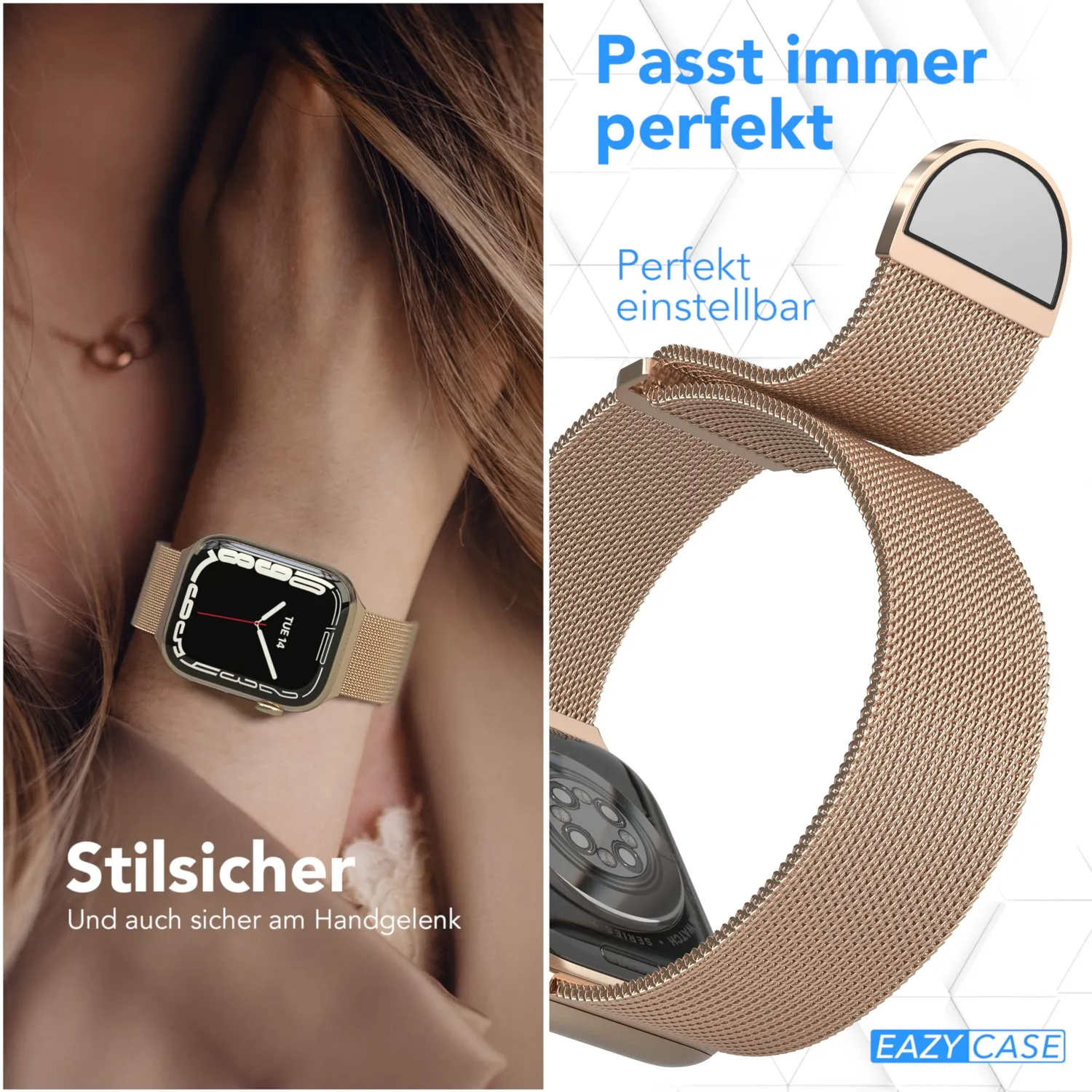 EAZY CASE Apple Watch Mesh Armband Metall verstellbar