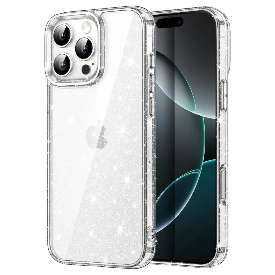 arktis Glitter Case iPhone 16 Pro Hülle transparent Glitzer