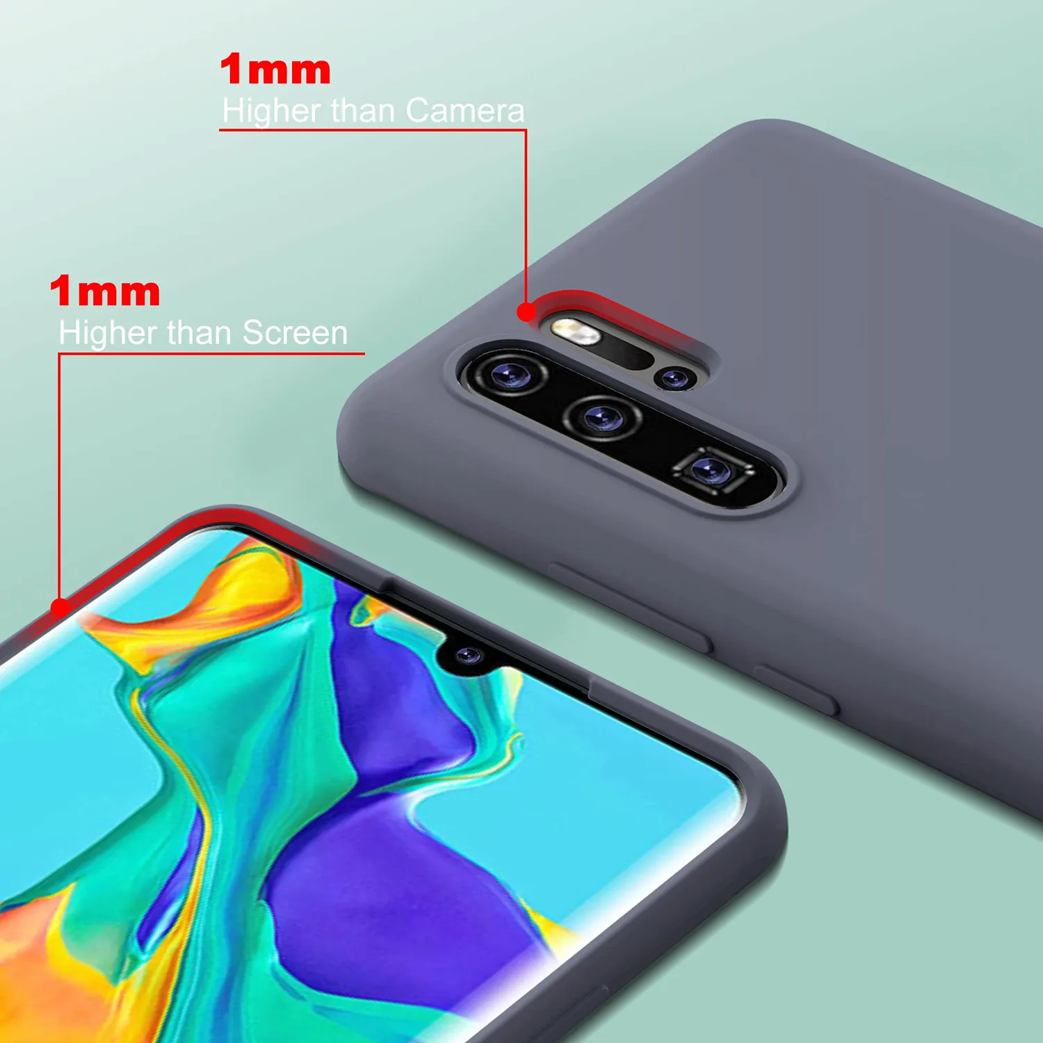 YATWIN Huawei P30 Pro Handyhülle Lavendelgrau