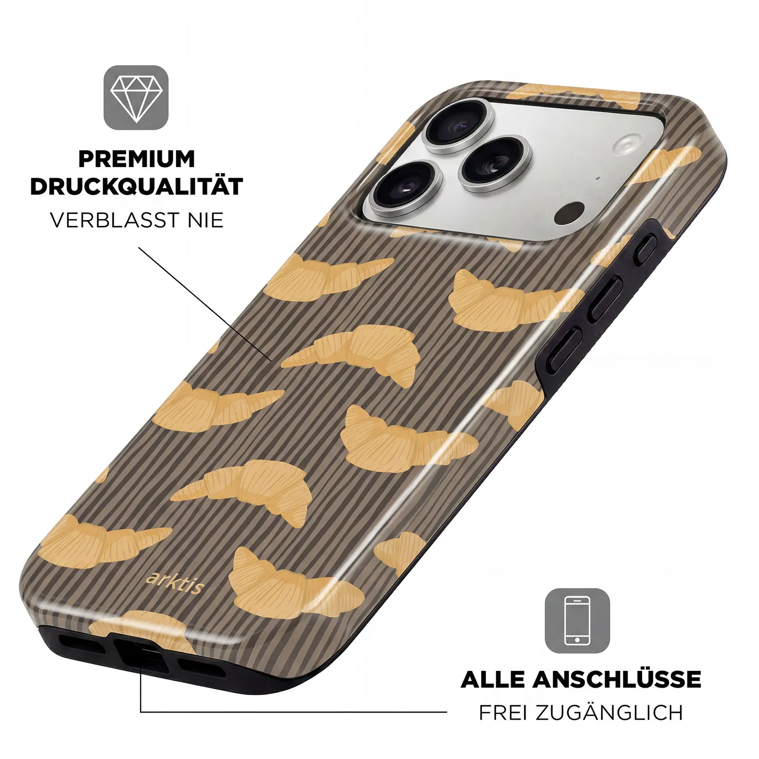 arktis French Breakfast iPhone 15 Pro Max Hülle mit Print