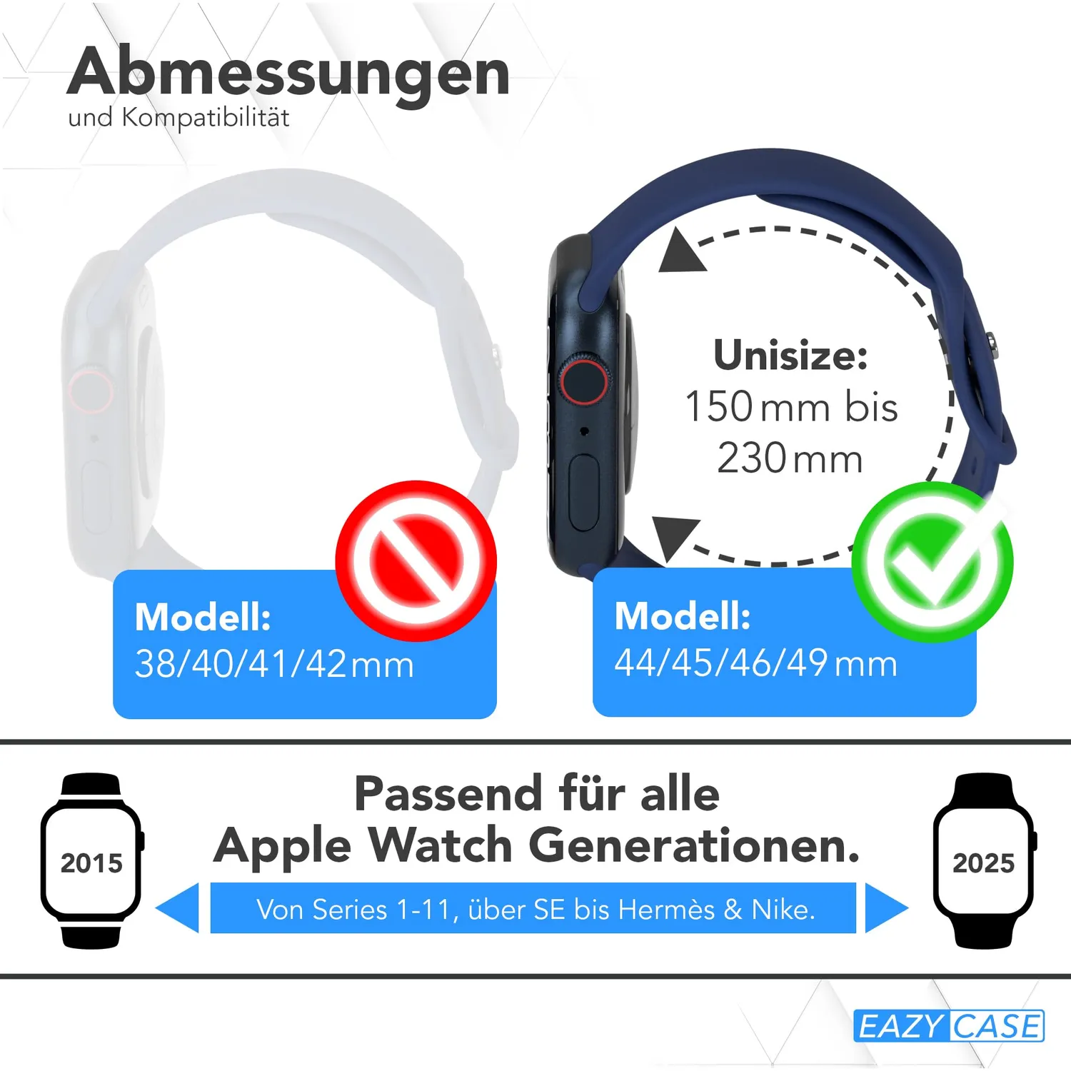 EAZY CASE Sport Armband Silikon für Apple Watch Blau 38/40/41