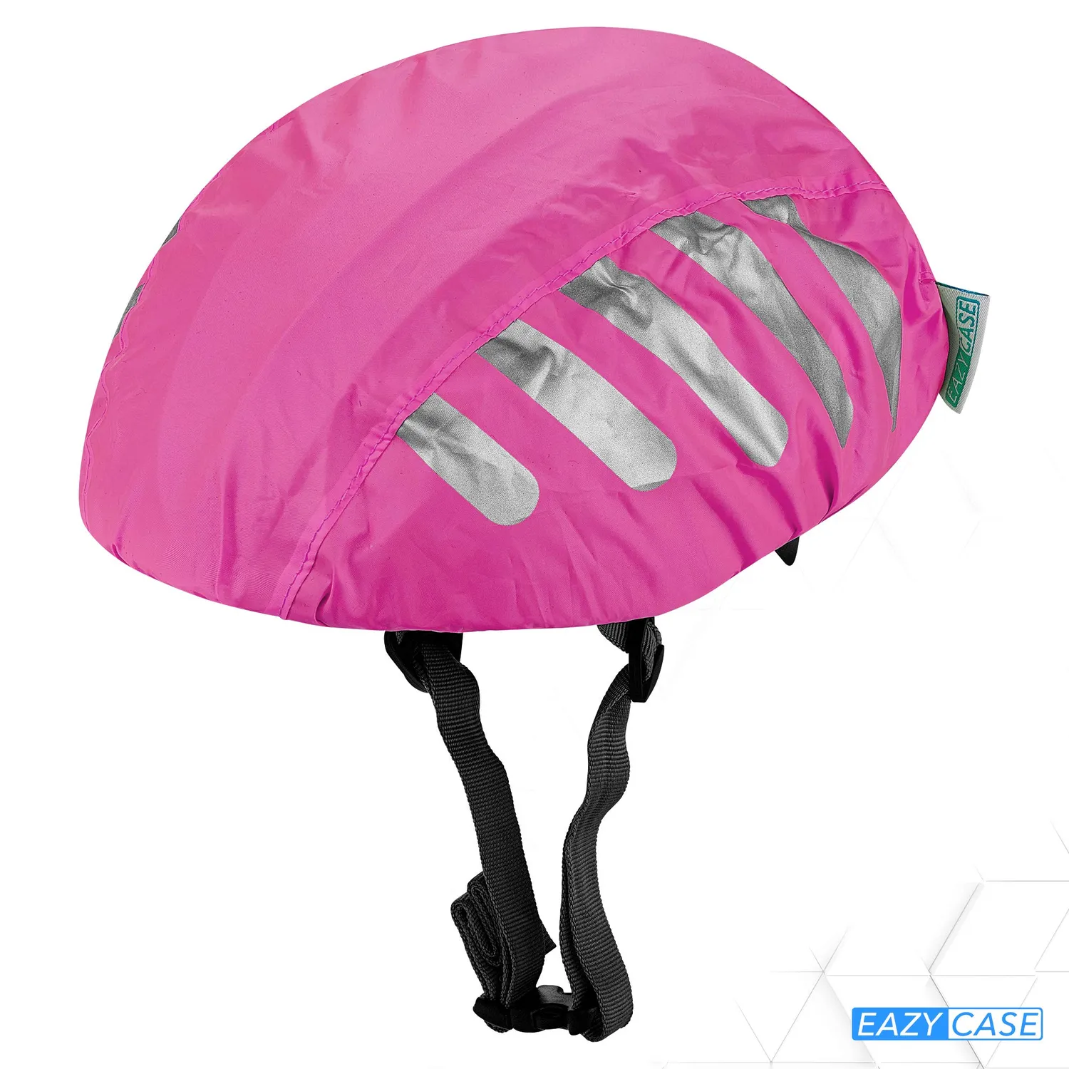EAZY CASE Helmüberzug Fahrradhelm Regenschutz Pink Reflektor