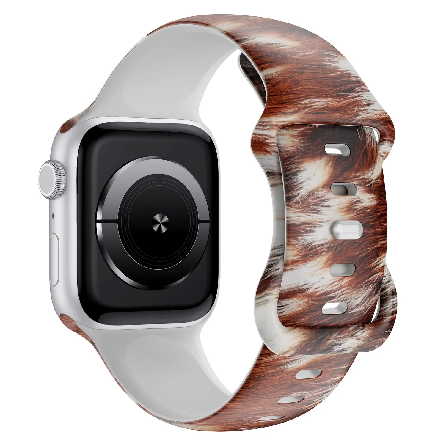 arktisband Kuhfell Braun Apple Watch Armband Silikon