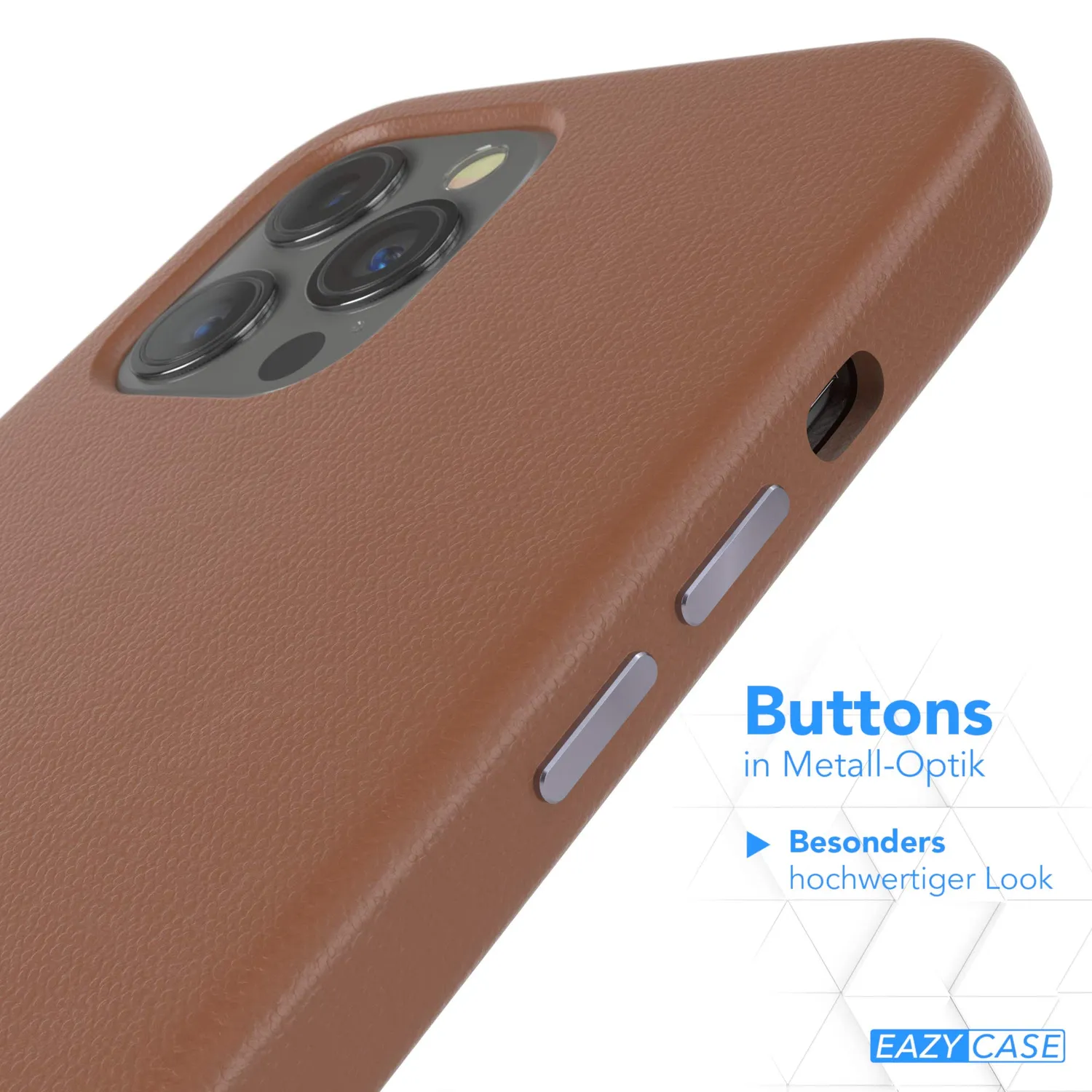 EAZY CASE iPhone 12 Pro Max Handyhülle Braun Kunstleder