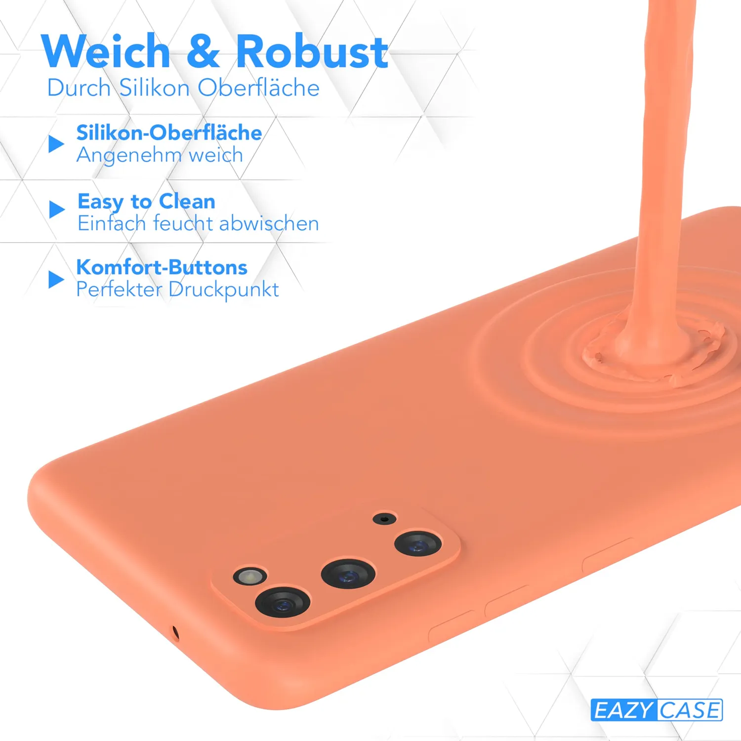 EAZY CASE Galaxy S20 Silikonhülle Orange matt mit Kameraschutz