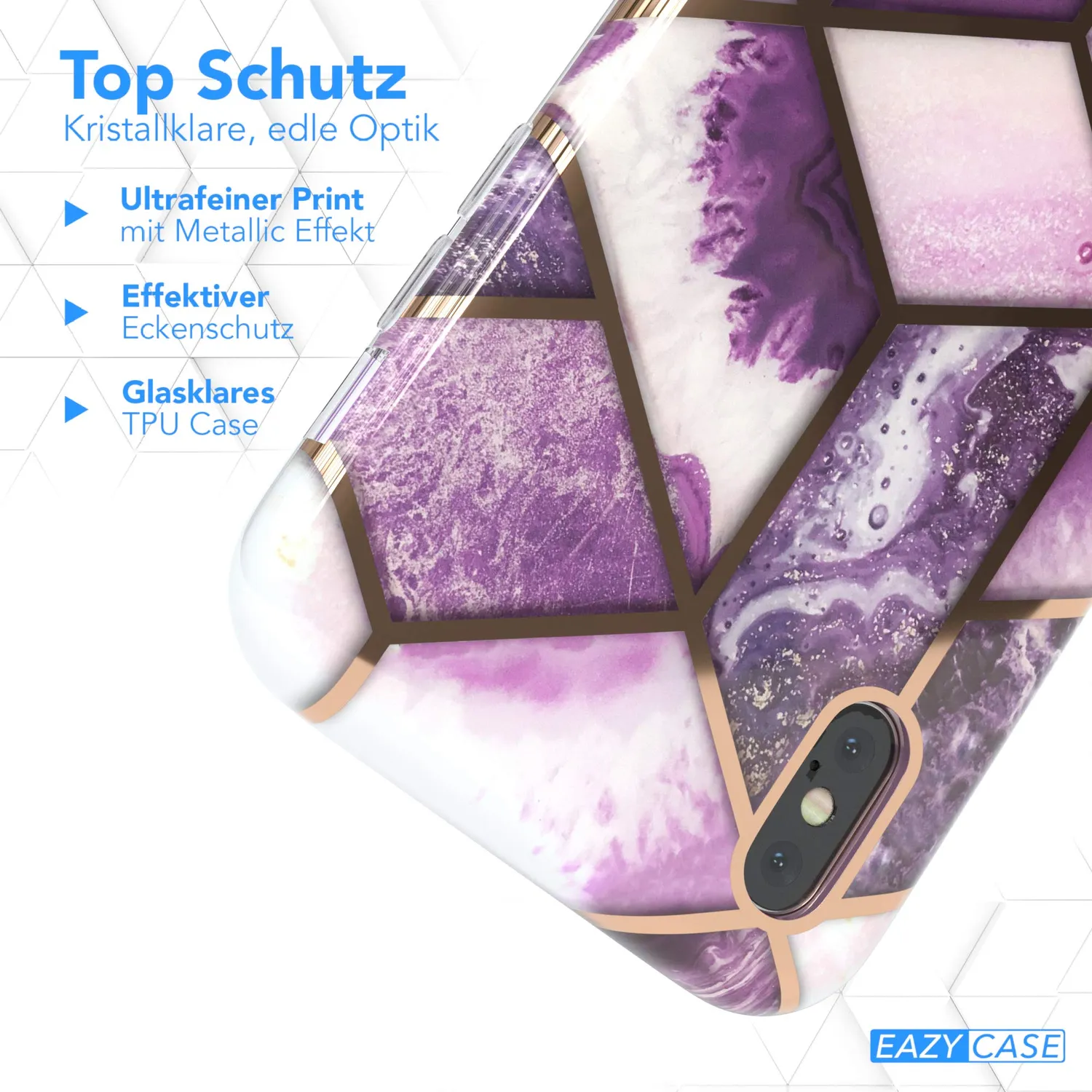 EAZY CASE iPhone X/XS 360 Grad Full Cover Hülle Lila