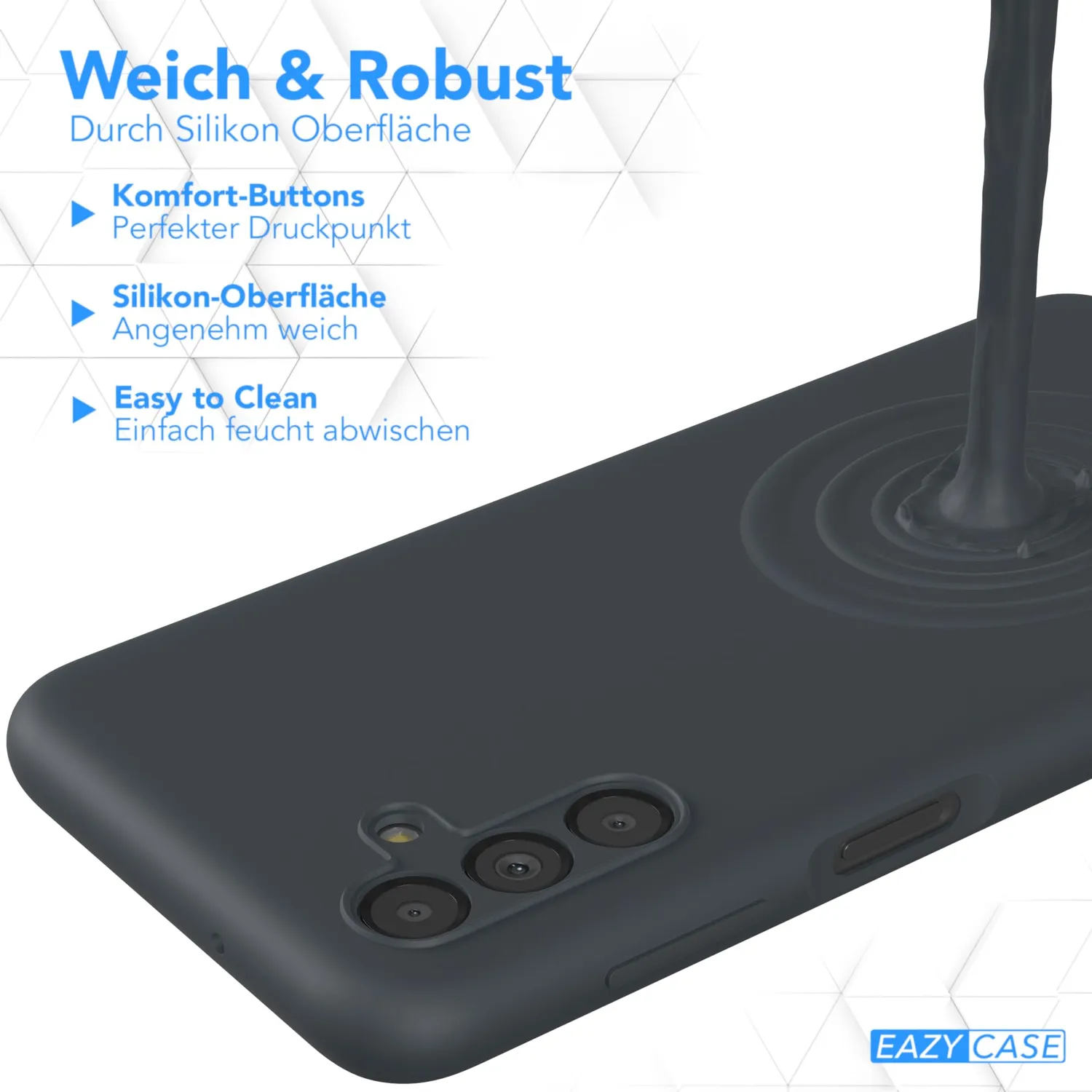 EAZY CASE Premium Silikon Galaxy A13 4G Handyhülle Dunkelgrau