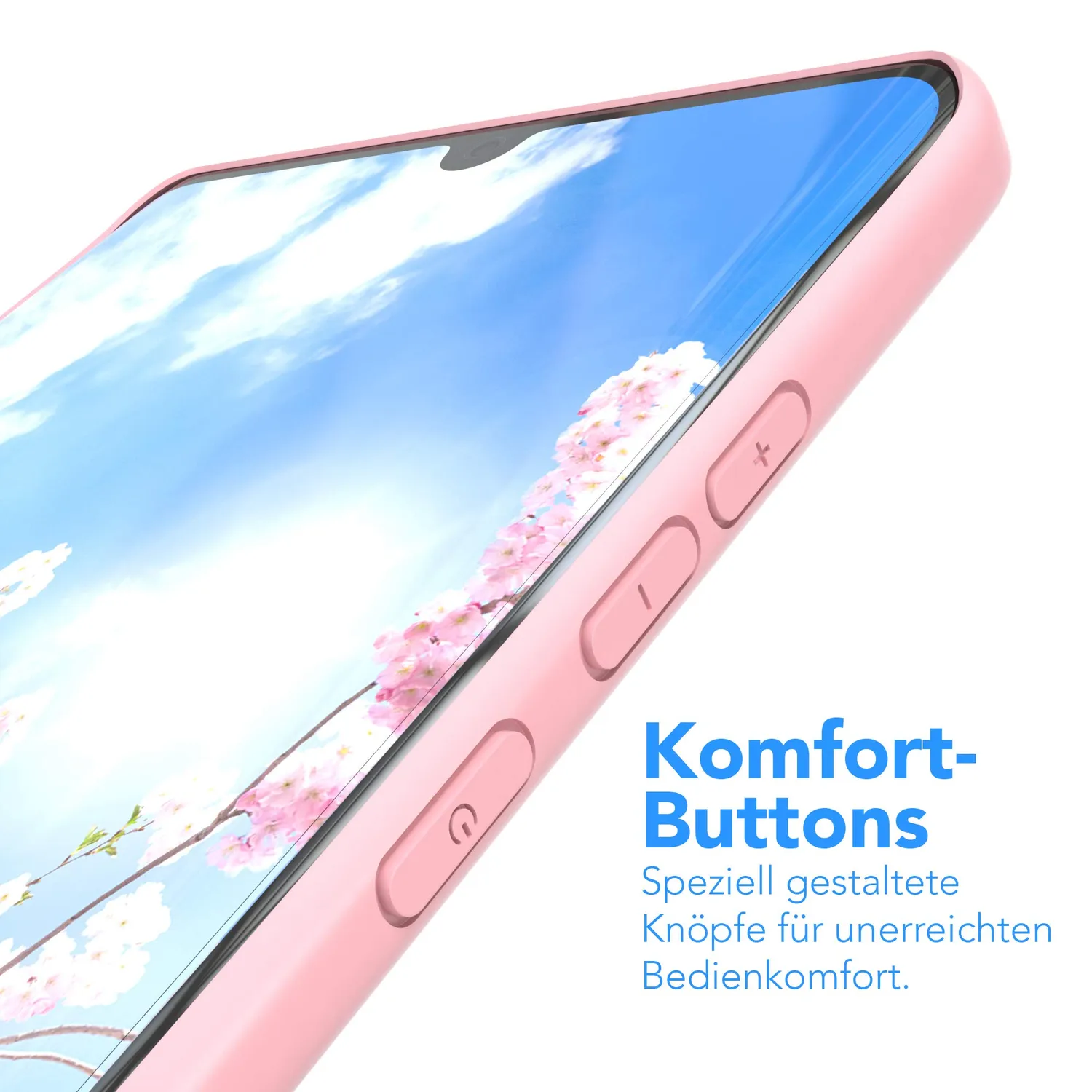 EAZY CASE Huawei P30 Pro Silikon Hülle Rosa matt 0,8mm