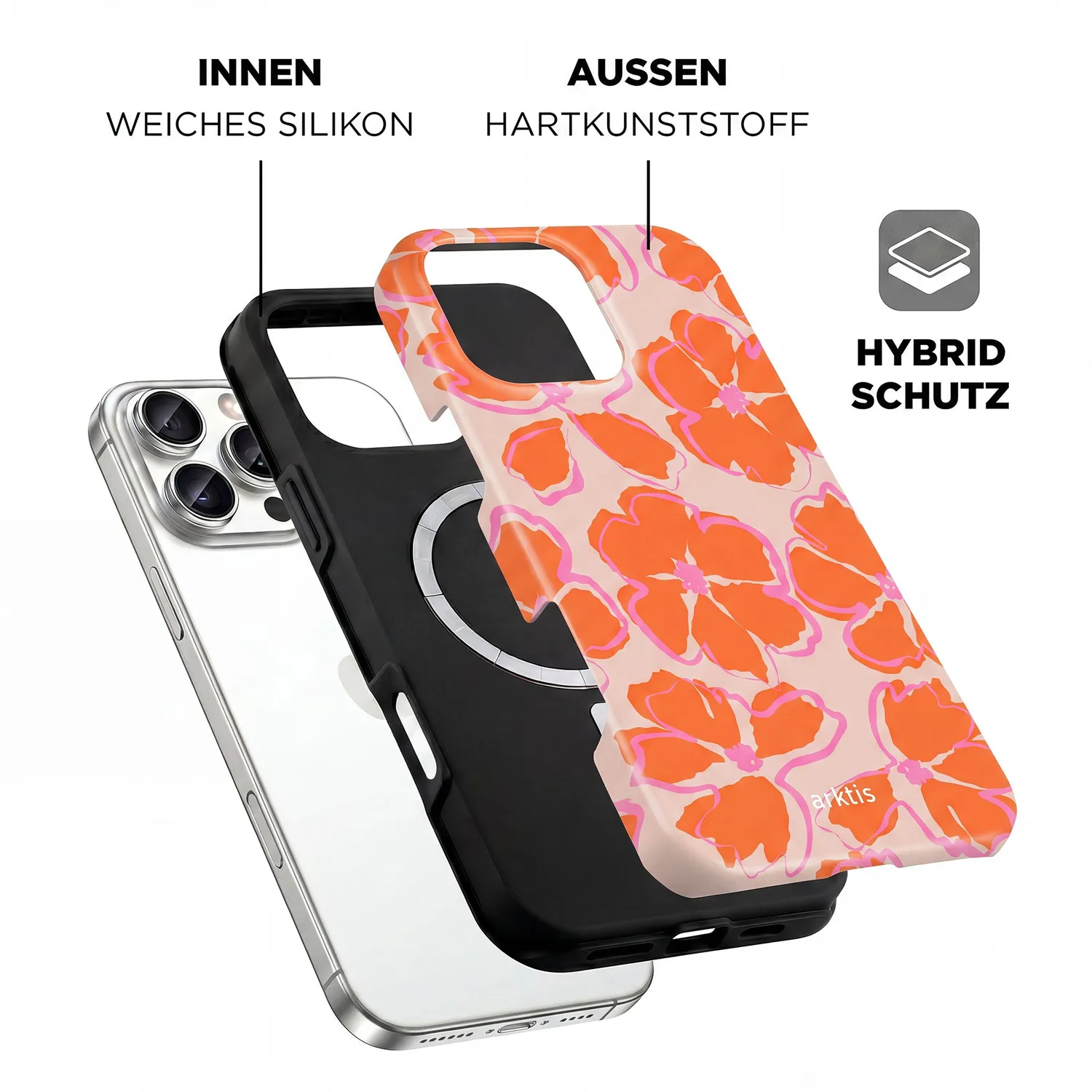 arktis Orange Mallow iPhone 16 Pro Max Hülle MagSafe