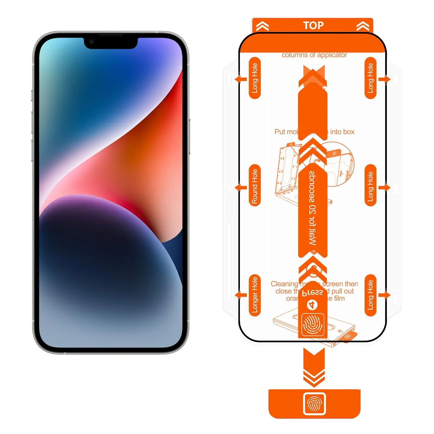 arktis Revolution iPhone 13 Panzerglas 2er Set mit Montagebox