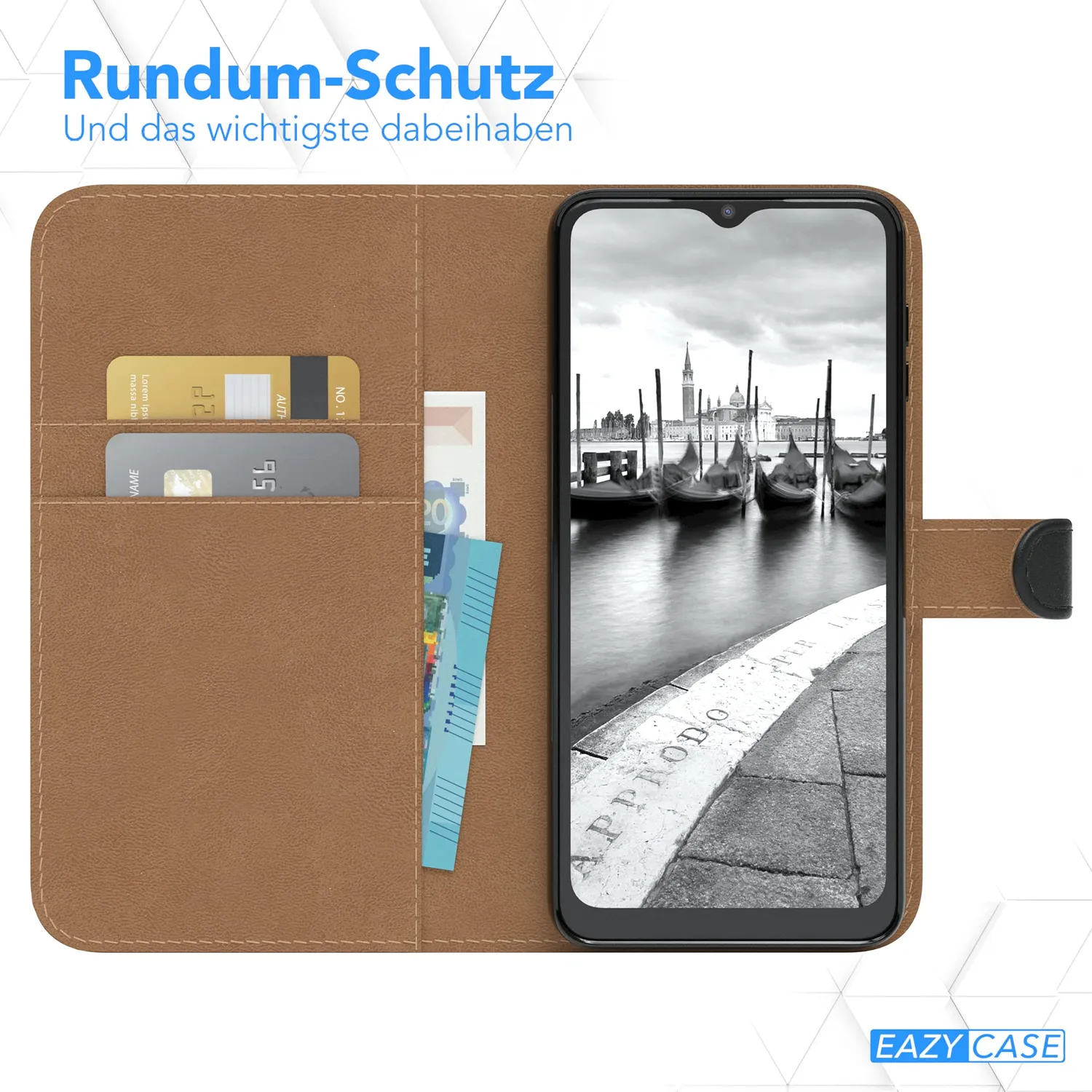 EAZY CASE Galaxy A32 5G Klapphülle Book Schwarz Kunstleder