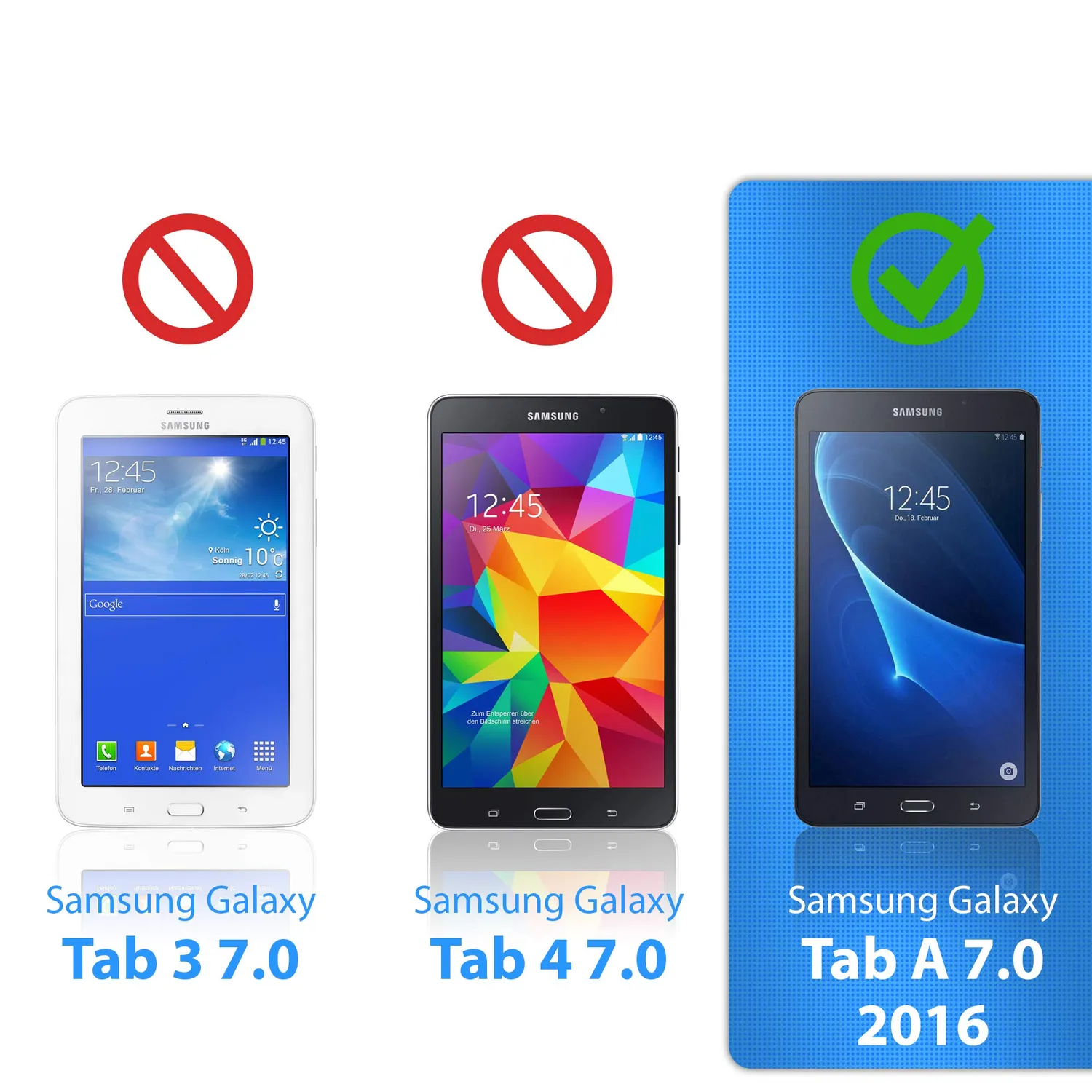 EAZY CASE Galaxy Tab A 7.0 2016 Schutzglas Transparent 9H