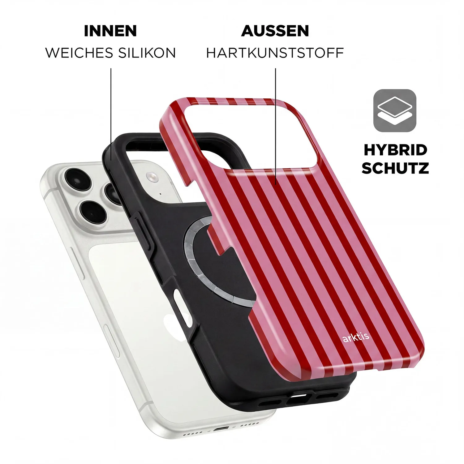 arktis iPhone 18 Pro Max Hülle Stripes MagSafe