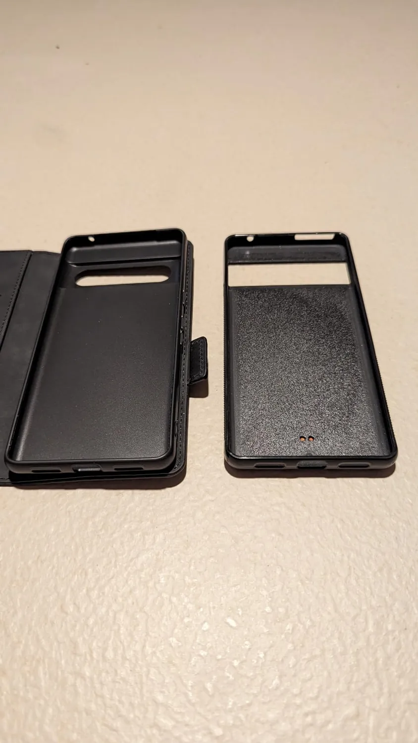 YATWIN Google Pixel 7 Klapphülle Leder Schwarz mit Kartenfach