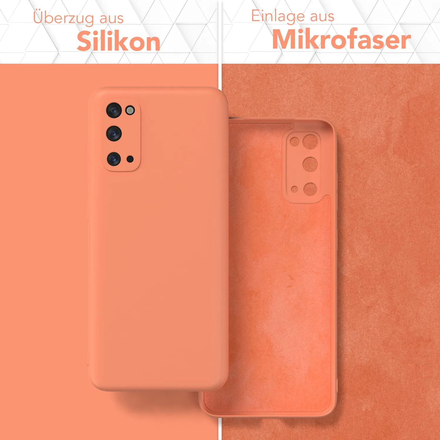 EAZY CASE Galaxy S20 Silikonhülle Orange matt mit Kameraschutz