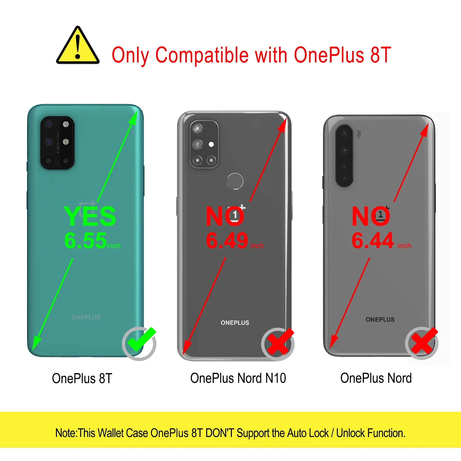 YATWIN OnePlus 8T Klapphülle Leder Weinrot