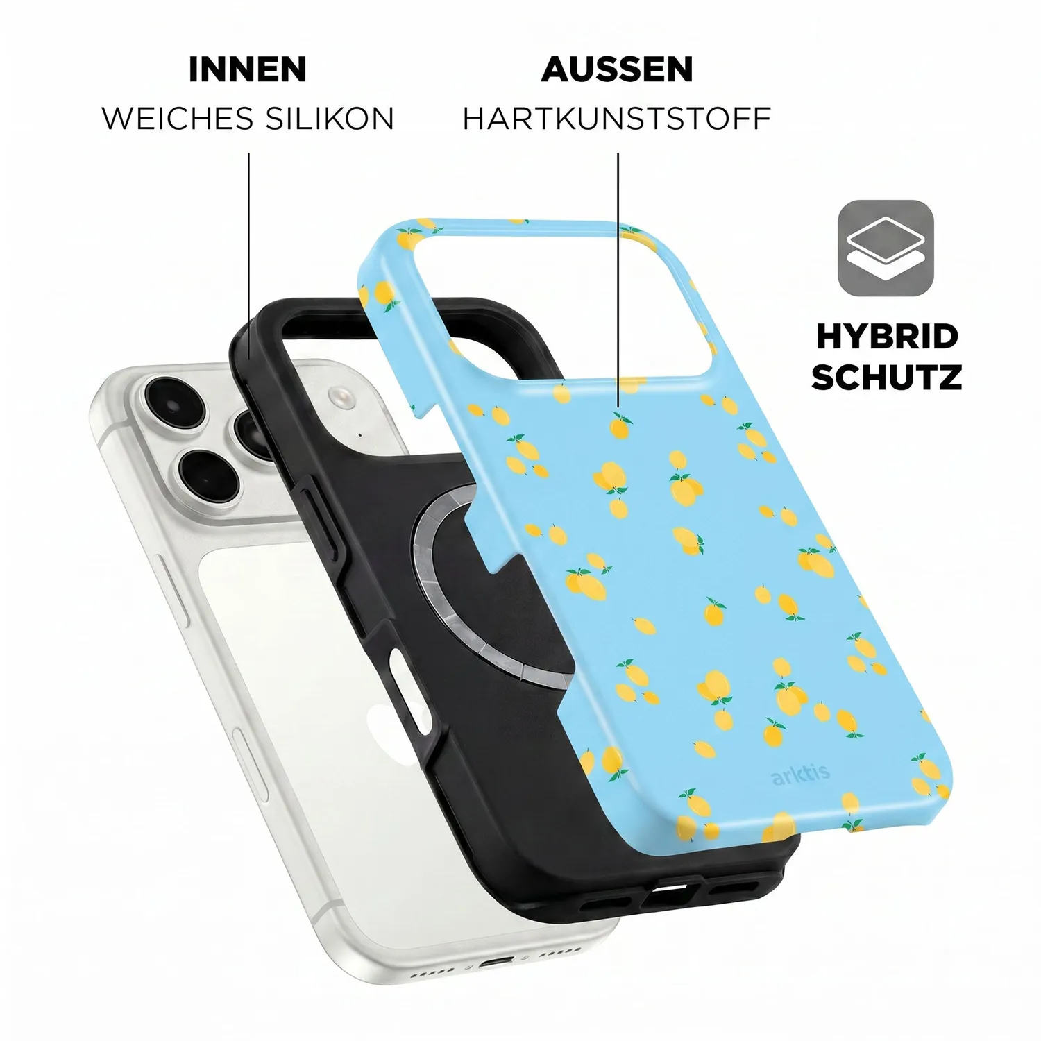 arktis Summer Lemon iPhone 17 Pro Hülle MagSafe Print